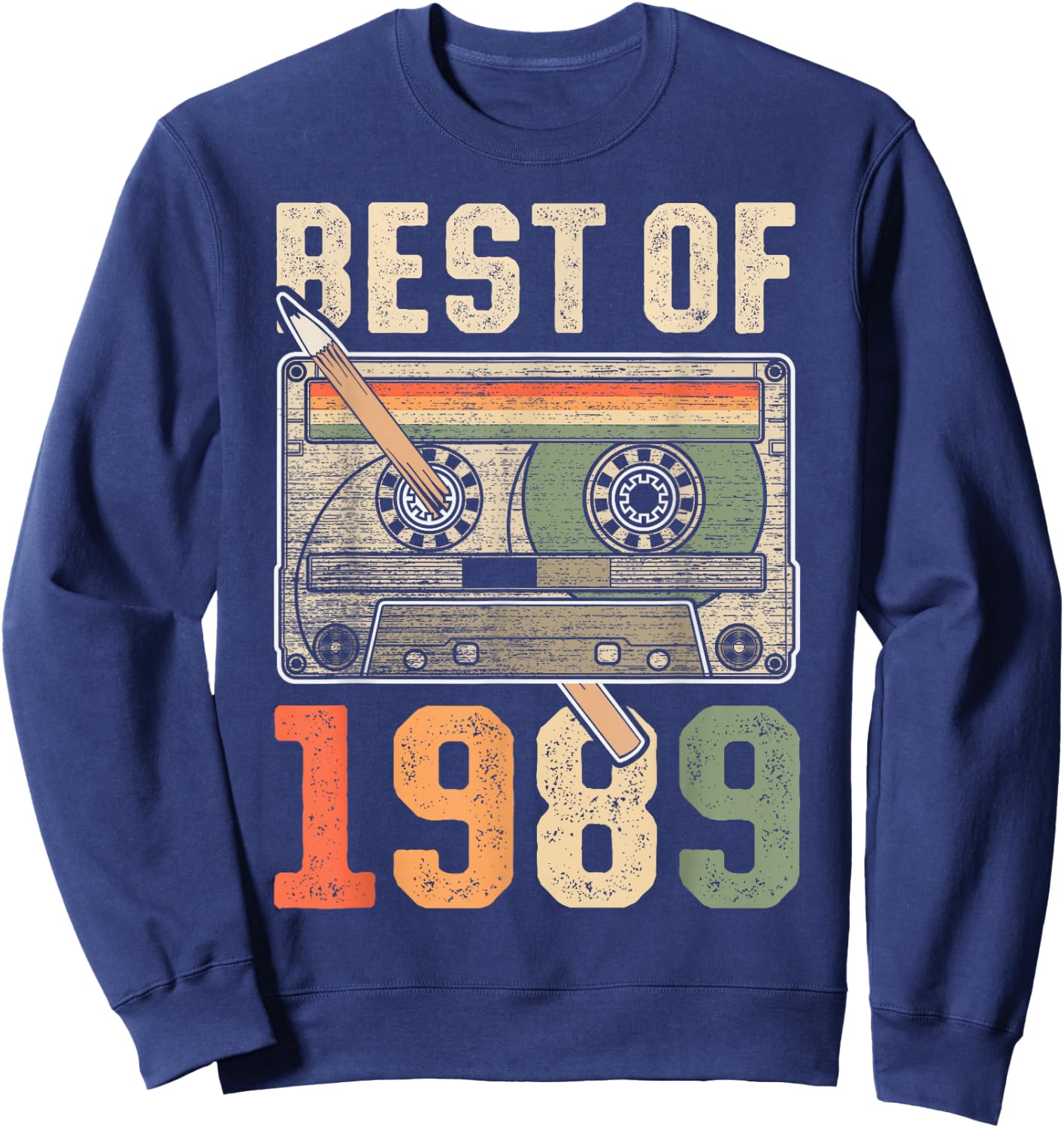 Best of 1989 Old Cassette 37th Birthday Retro Sweatshirt - Sweatshirt | Navy