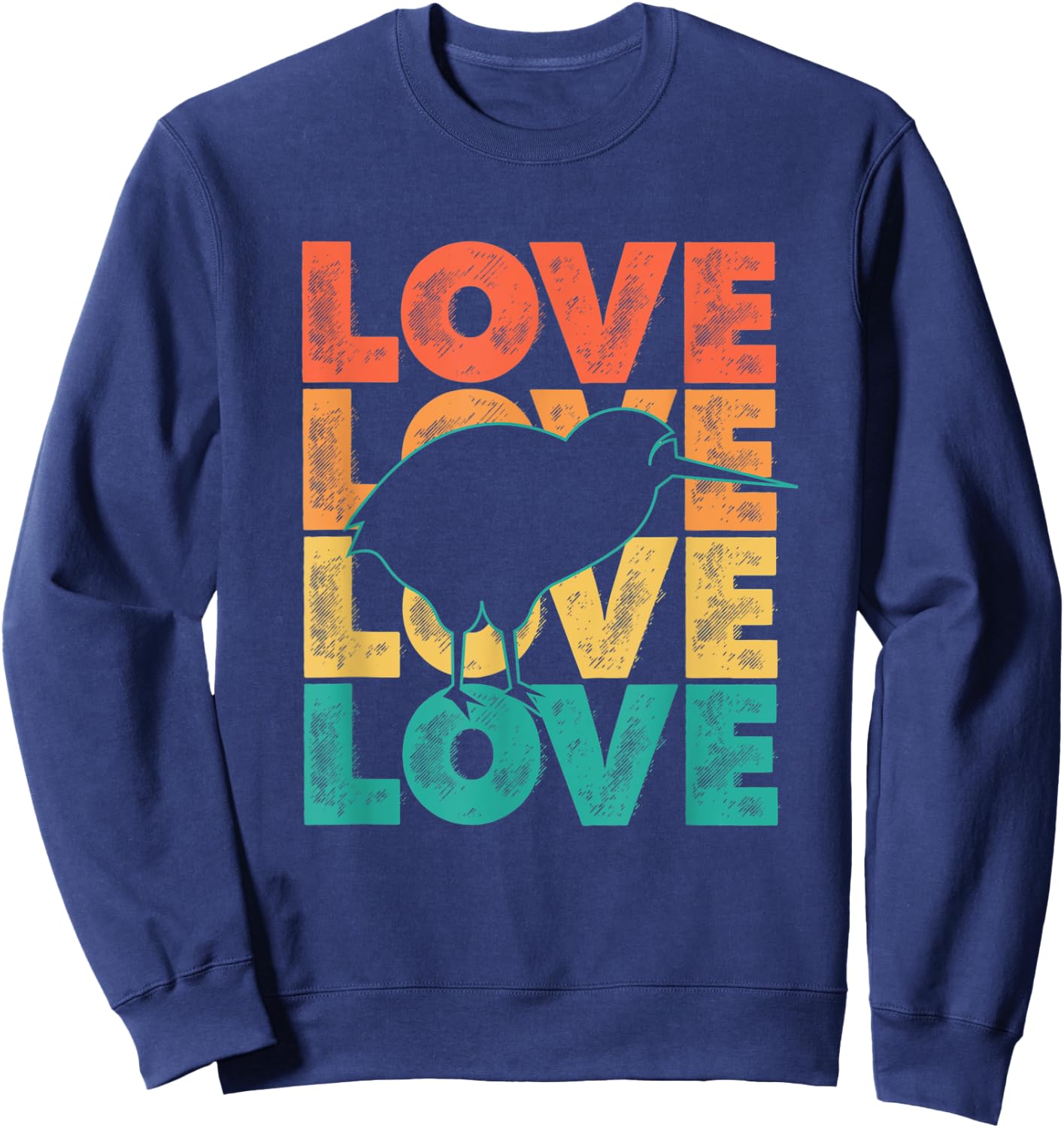 Cute Retro I Love Kiwi Theme Idea For Birds Lovers Sweatshirt - Sweatshirt | Navy