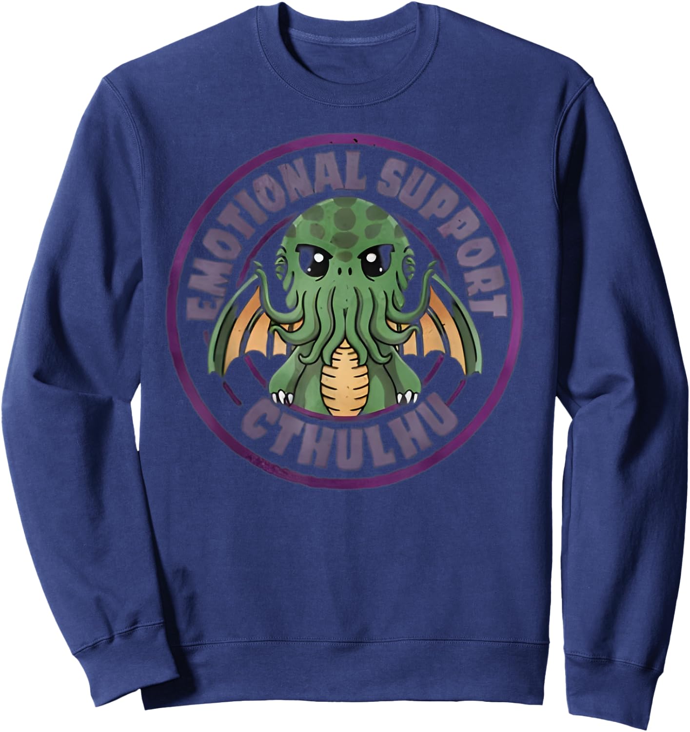 Cool Emotional Support Cthulhu Funny -Adults, Kids Sweatshirt - Sweatshirt | Navy