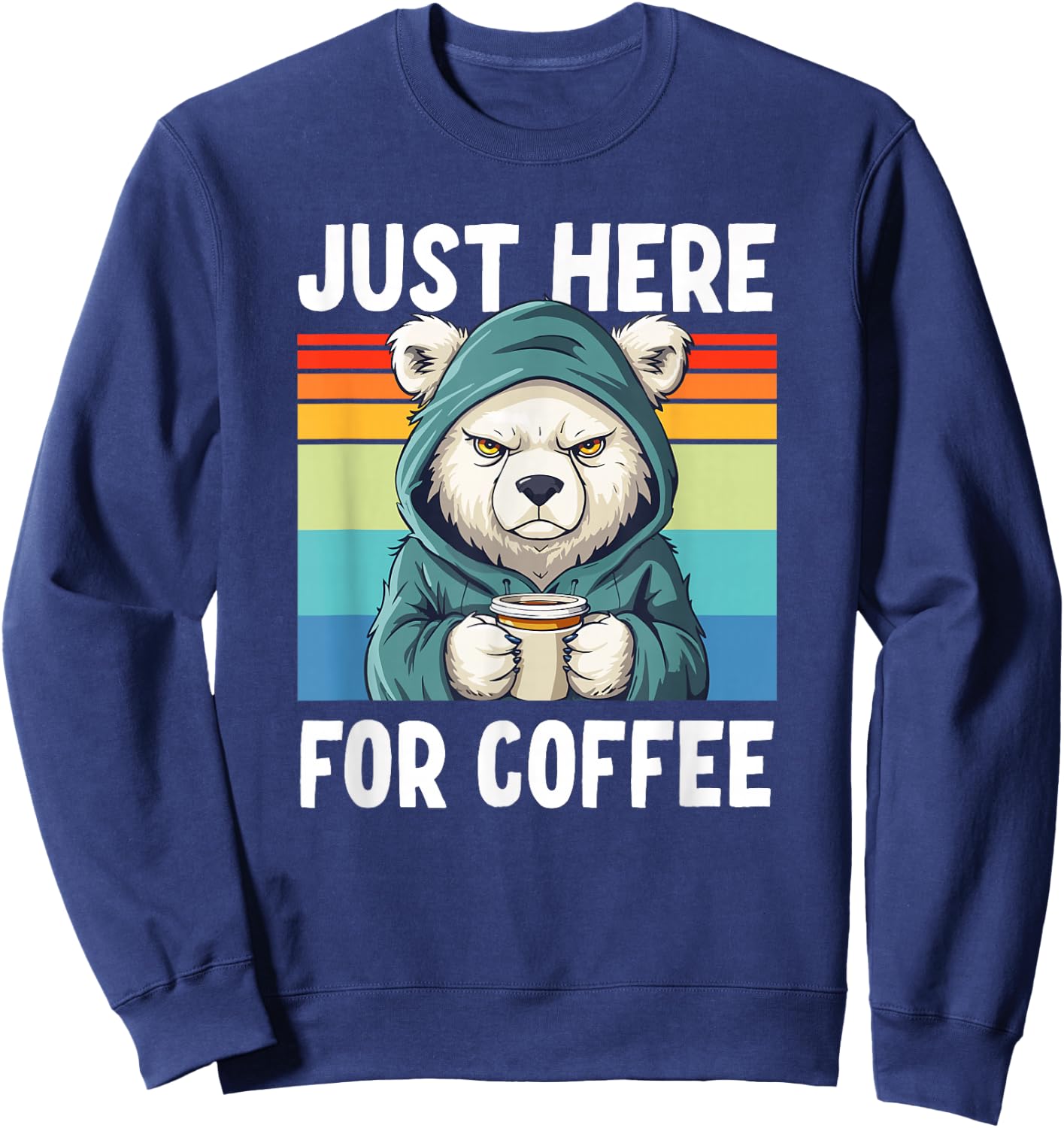 Grumpy Office Coffee & Polar Bear Sweatshirt - Sweatshirt | Navy