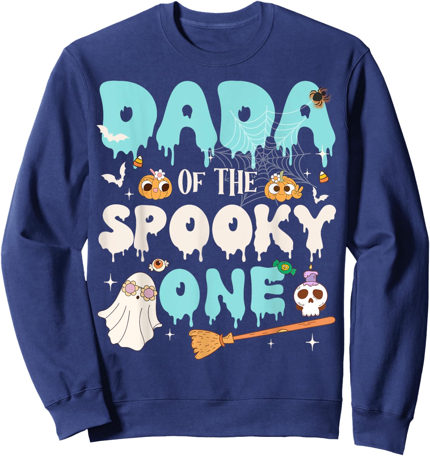 Dada of The Spooky One Boy 1st Birthday Halloween Family Sweatshirt - Sweatshirt | Navy