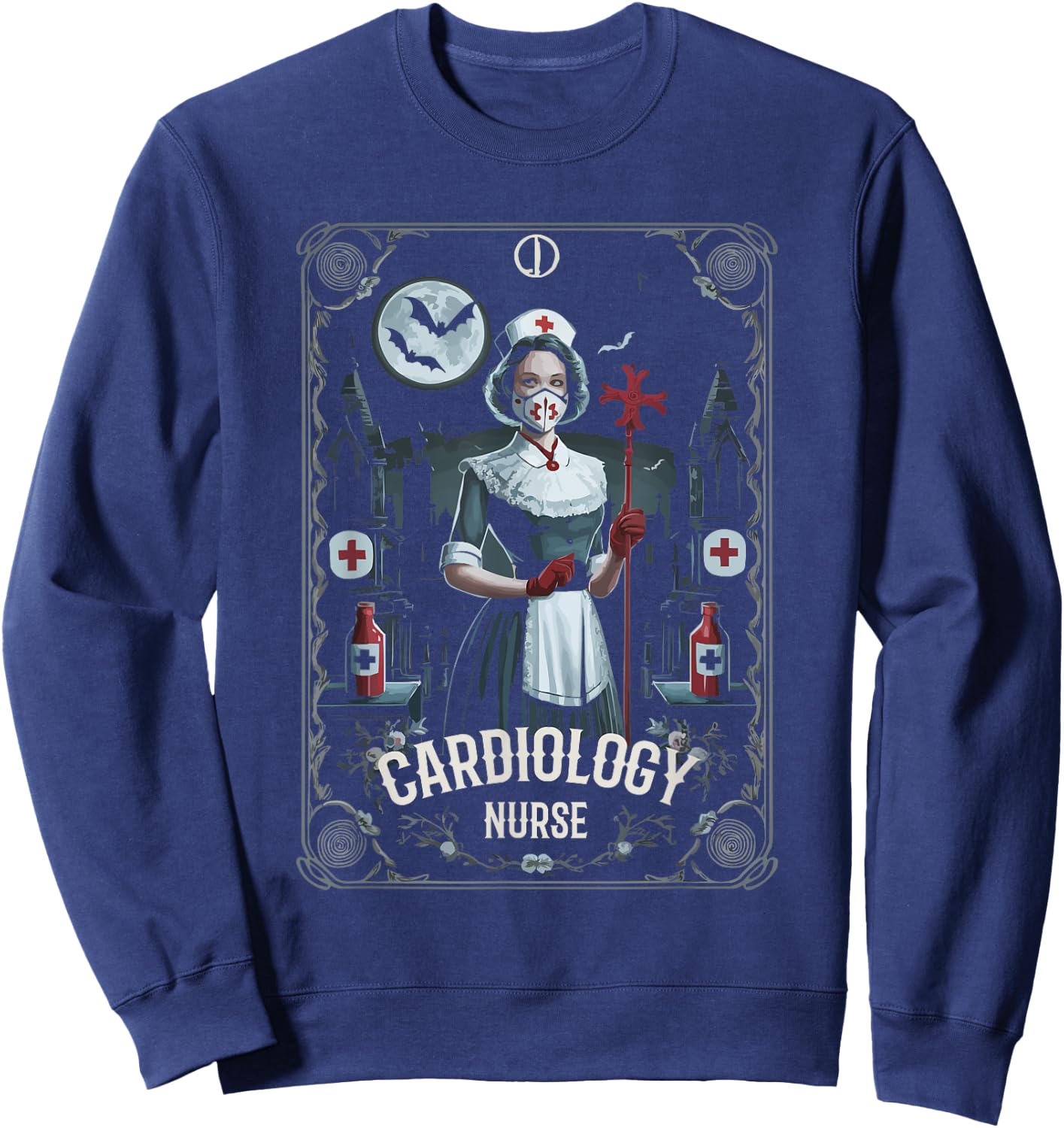 Cardiology Nurse Halloween Spooky Nursing Trick Or Treat Sweatshirt - Sweatshirt | Navy