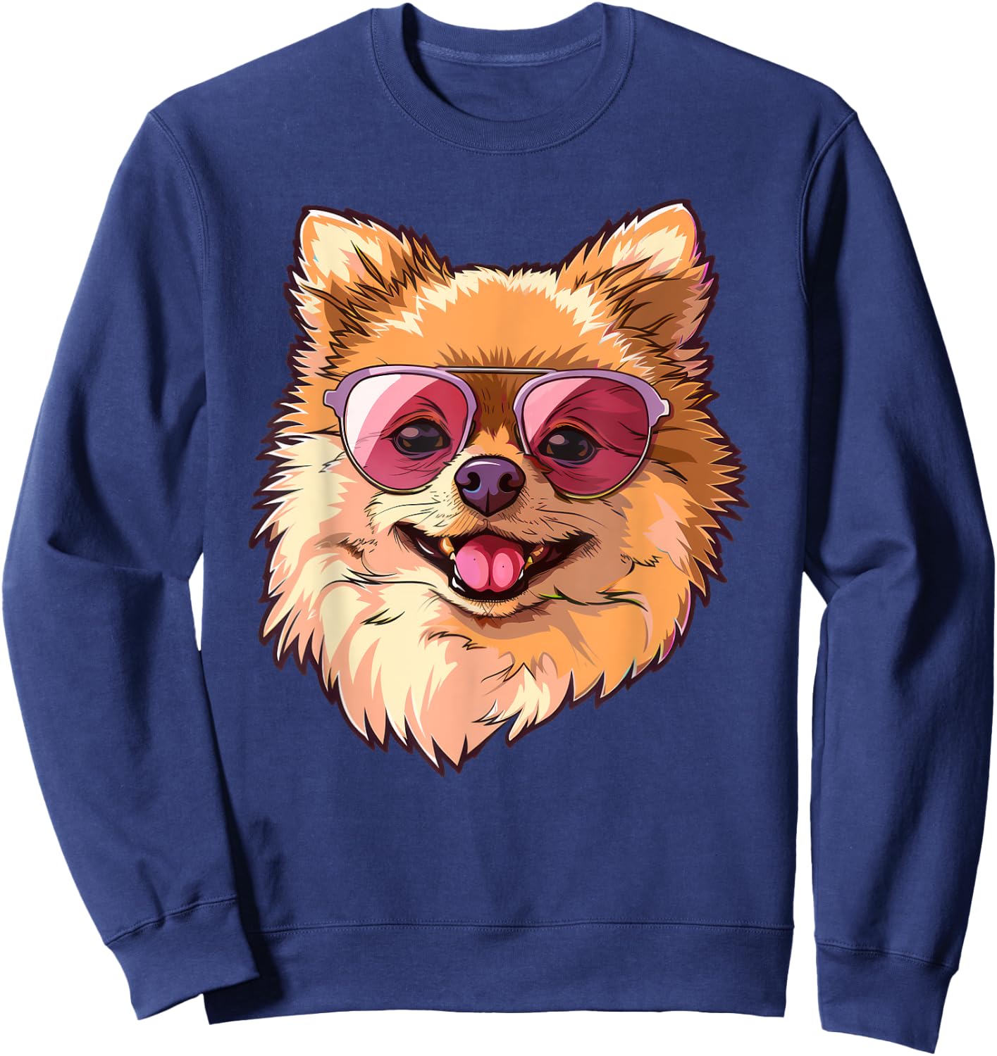 Pomeranian Dog Sunglasses Women Kids Sweatshirt - Sweatshirt | Navy