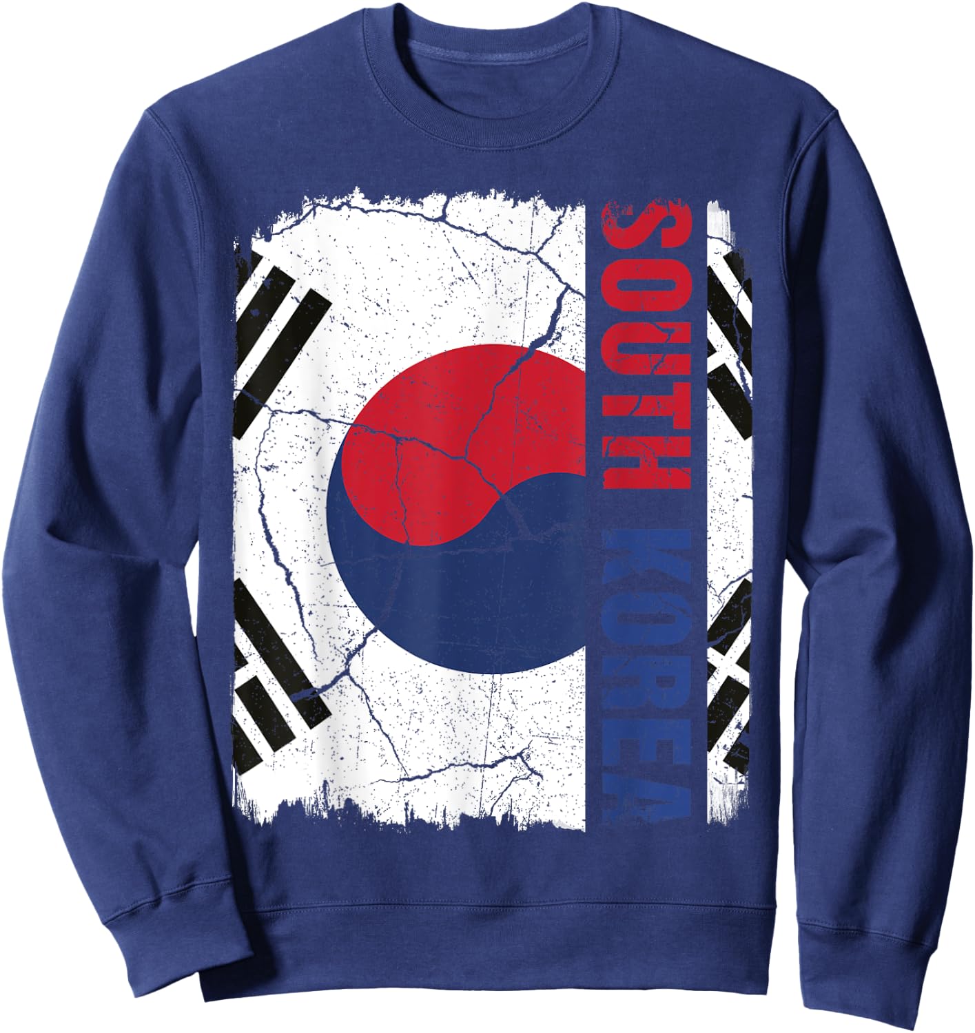 Vintage South Korean Flag South Korea Pride Roots Heritage Sweatshirt - Sweatshirt | Navy