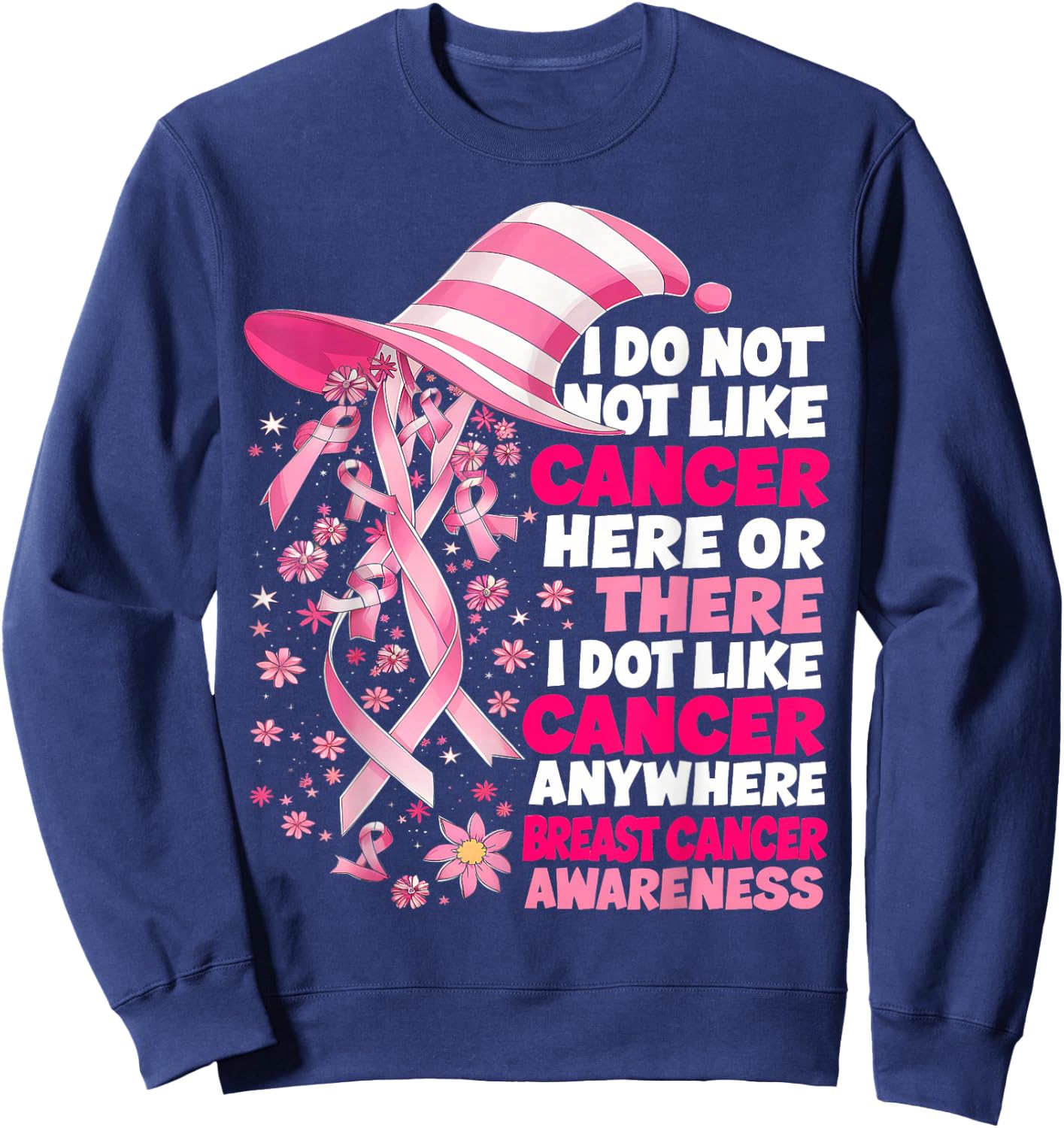 I Do Not Like Cancer Here Or There I Do Not Like Cancer Sweatshirt - Sweatshirt | Navy