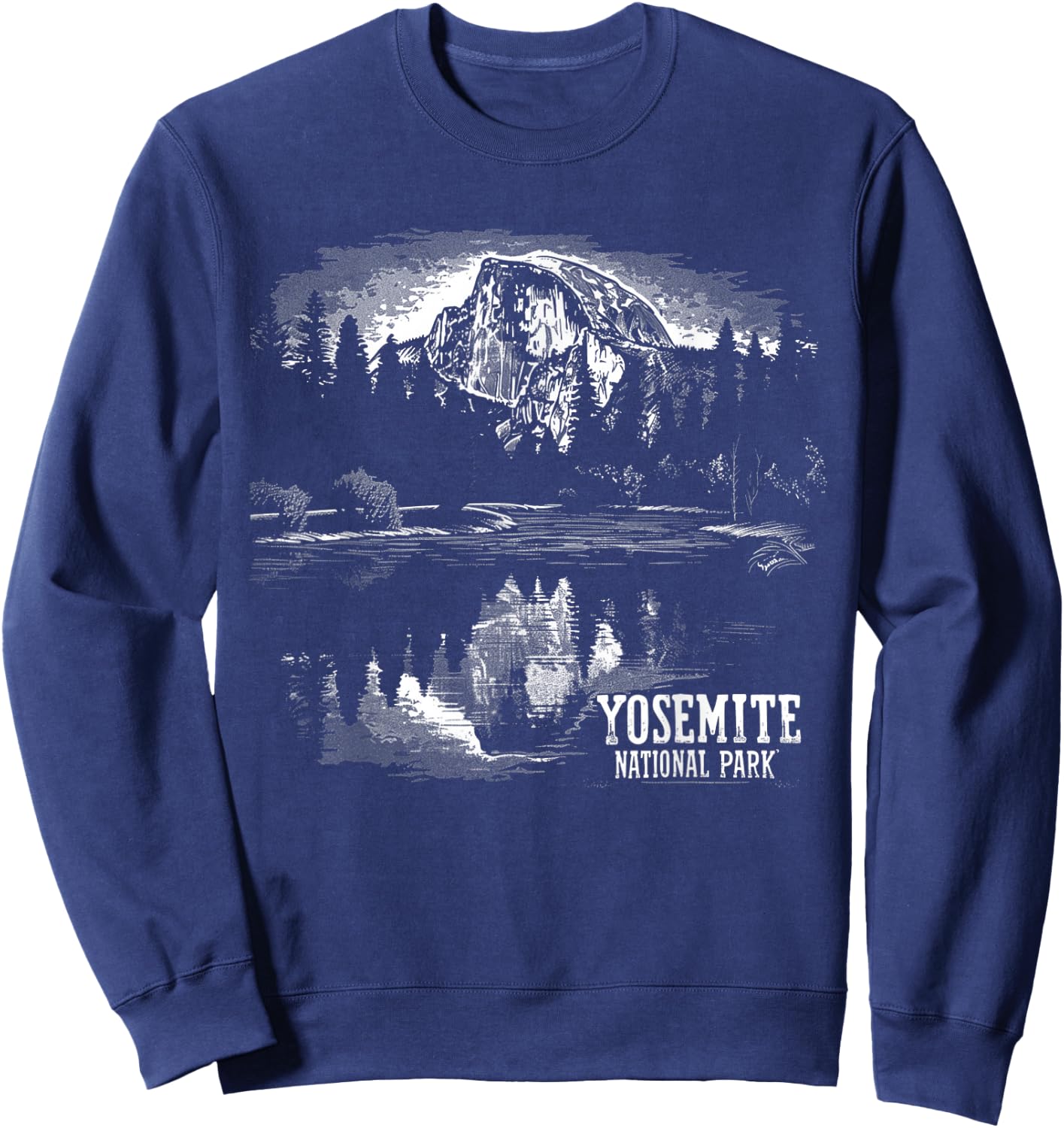 Yosemite - US National Park Vintage Men Women Kids Retro Sweatshirt - Sweatshirt | Navy