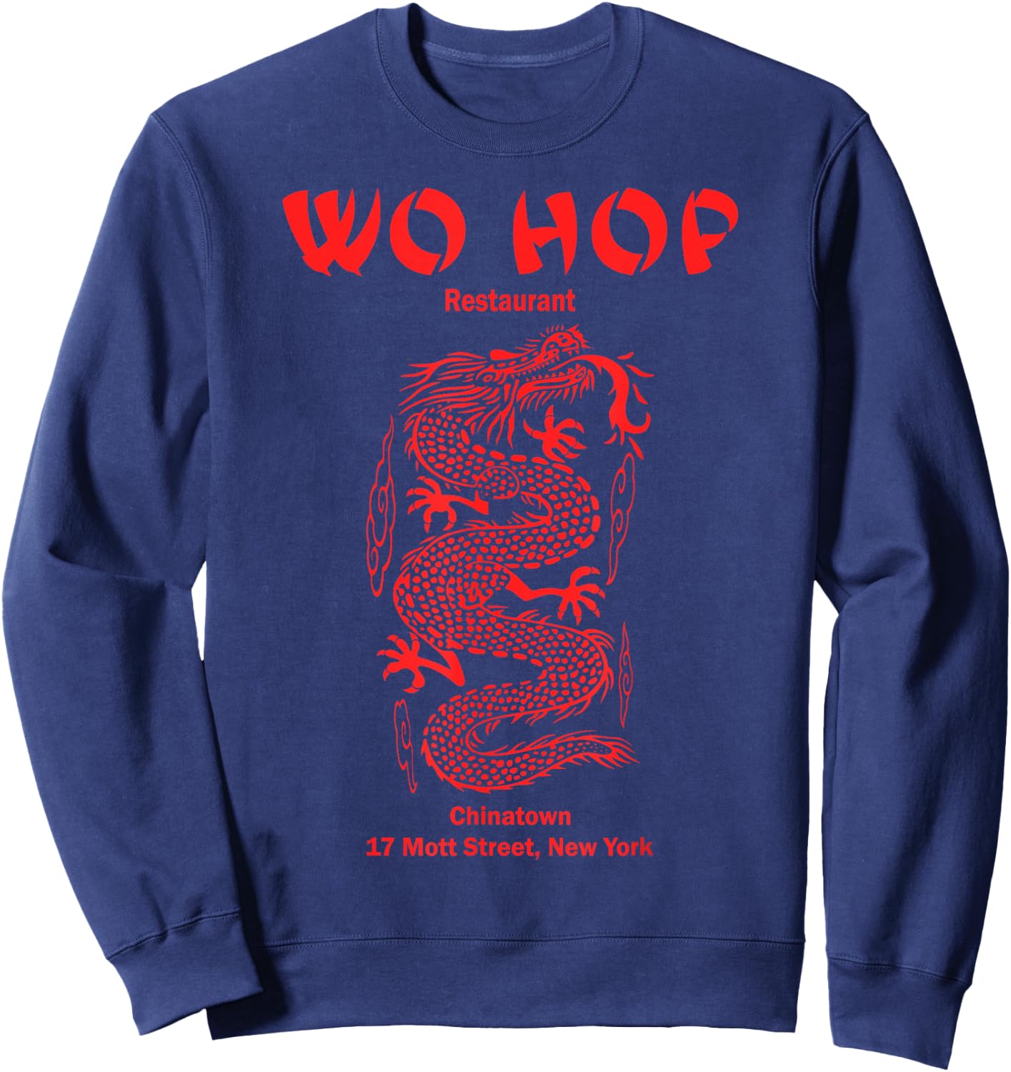 Red Wo hop Restaurant Chinatown, Serpent Dragon Vintage Sweatshirt - Sweatshirt | Navy