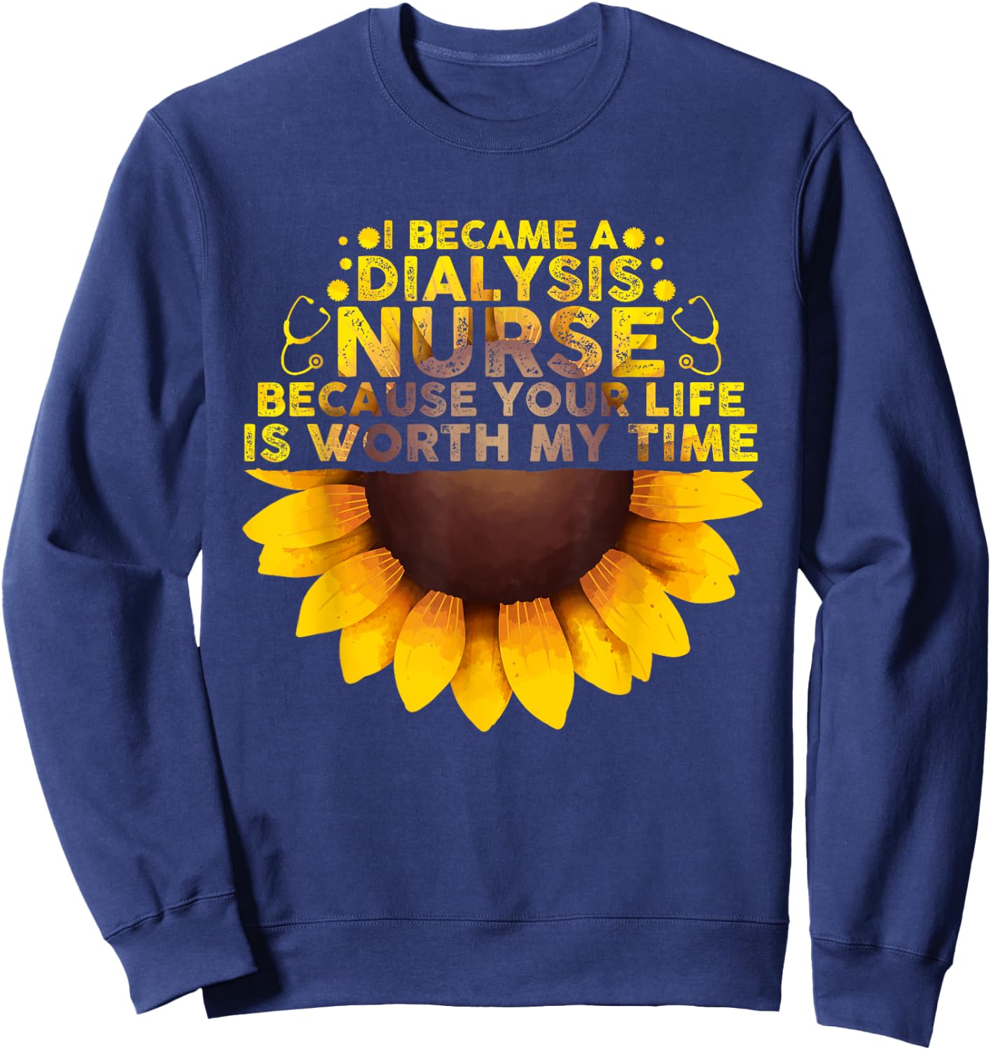 Cool Dialysis Nurse Women Kidney Nephrology Nursing Sweatshirt - Sweatshirt | Navy