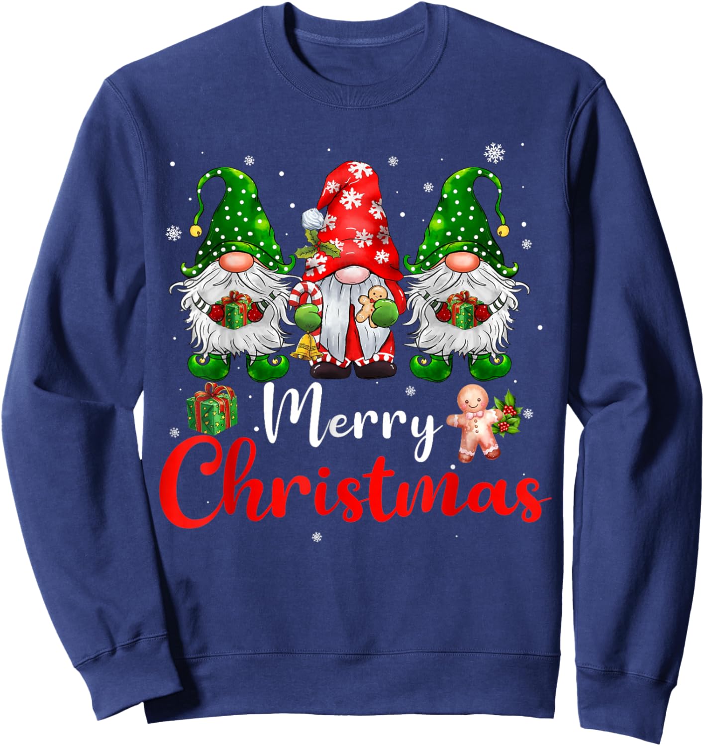 Merry Christmas Gnomes Xmas Family Men Women Sweatshirt - Sweatshirt | Navy