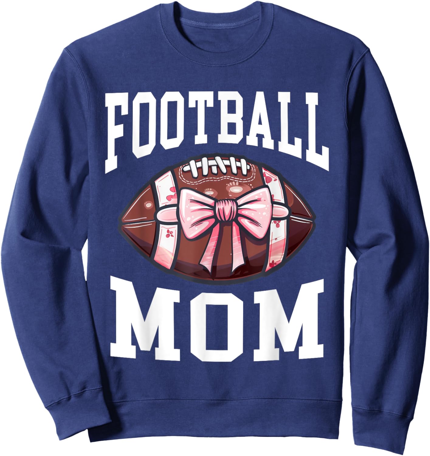 Football Mom Football Bow Sweatshirt - Sweatshirt | Navy