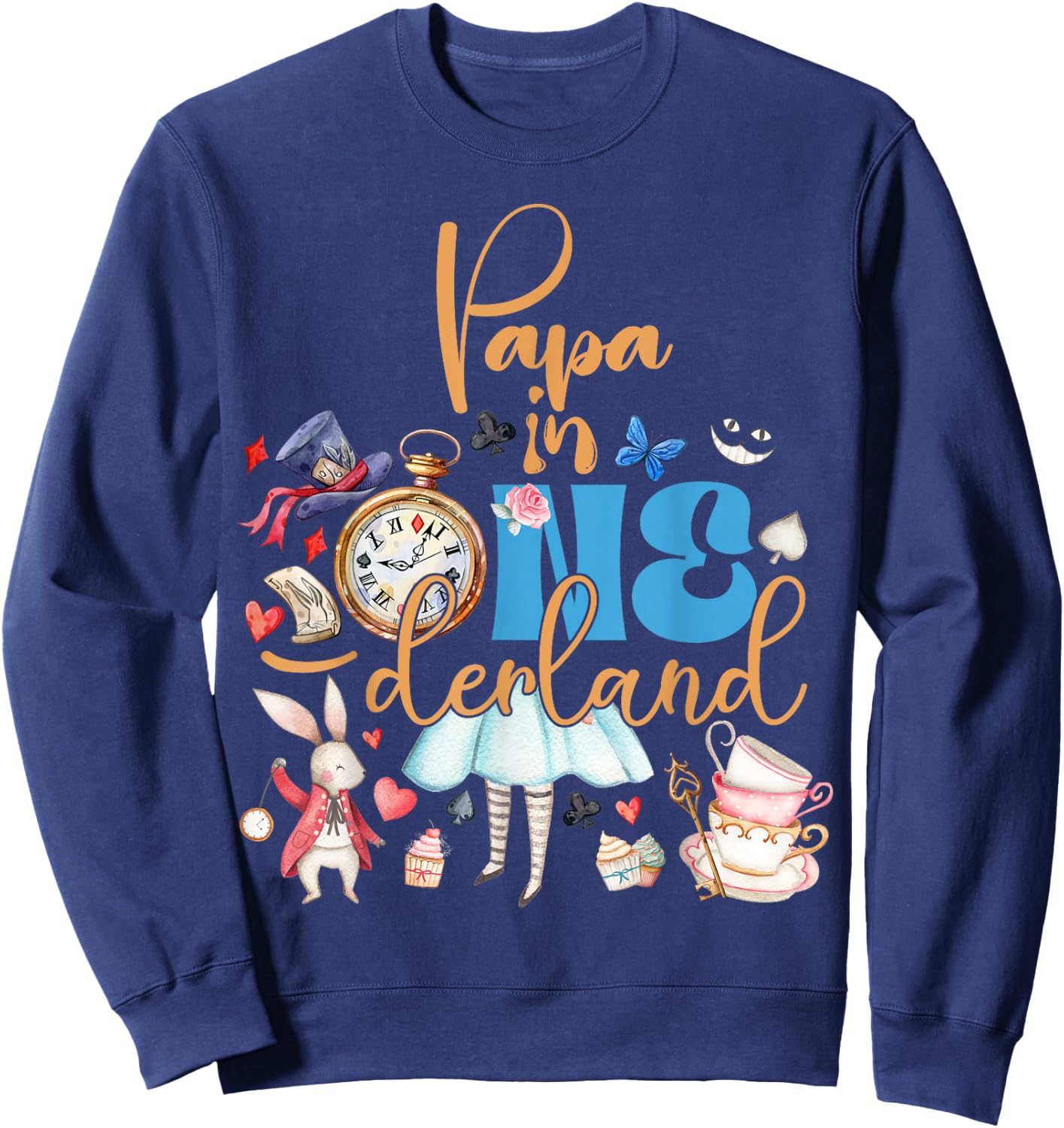 Alice Papa in ONEderland Birthday Family Sweatshirt - Sweatshirt | Navy
