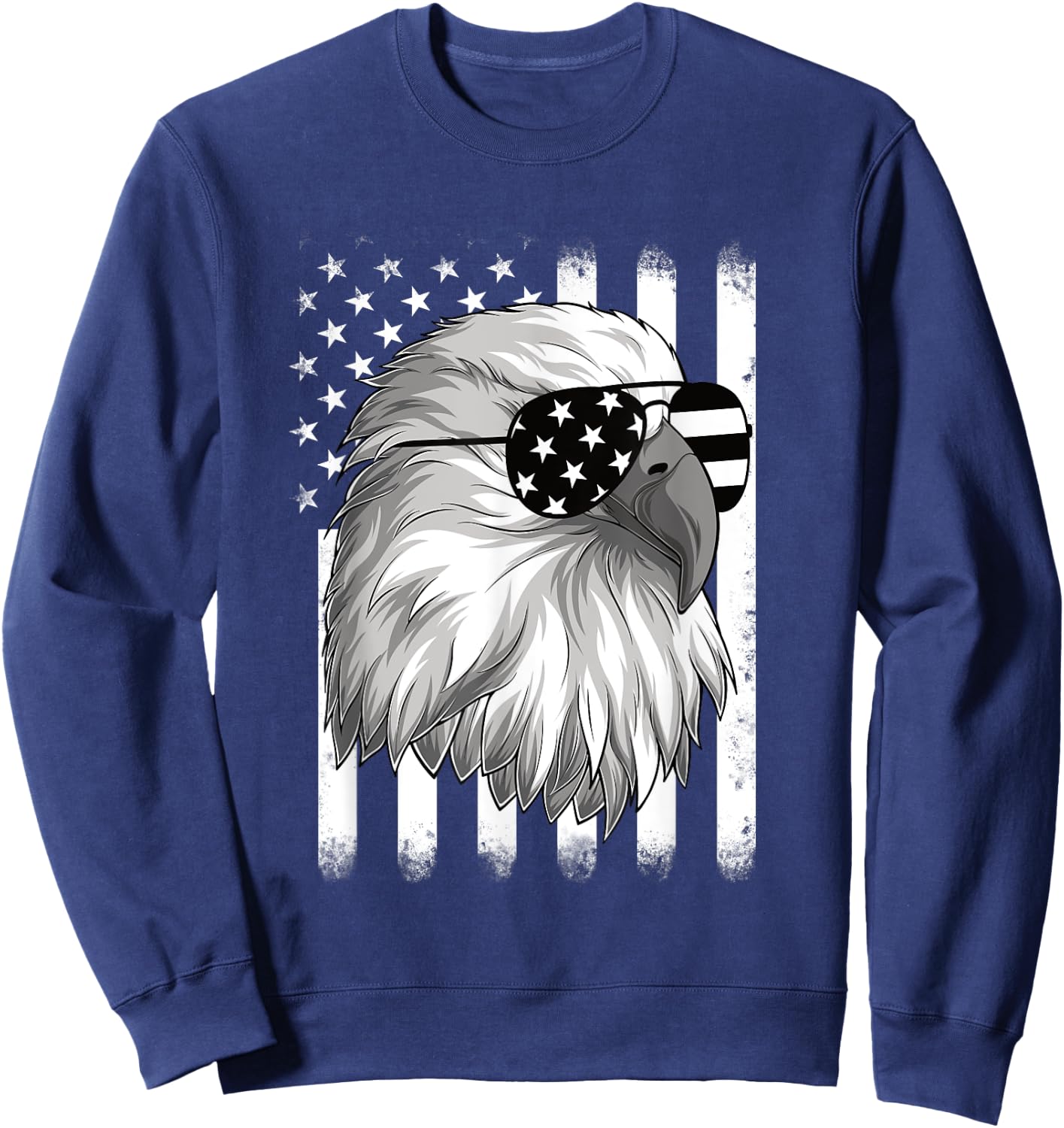 Patriotic Eagle 4th Of July USA American Flag Men Boys Kids Sweatshirt - Sweatshirt | Navy
