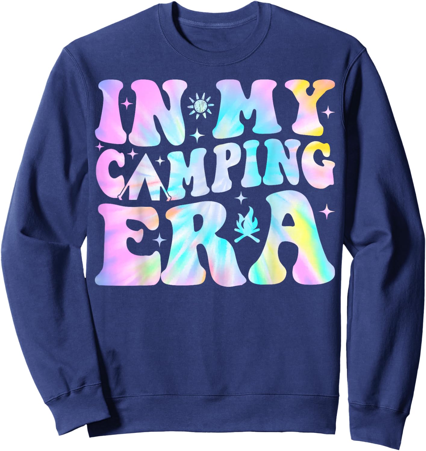 Groovy In My Camping Era Camper Sweatshirt - Sweatshirt | Navy
