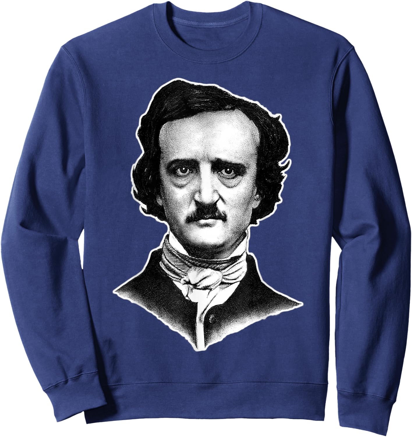 Edgar Allan Poe Portrait Gothic Blackwork Sweatshirt - Sweatshirt | Navy