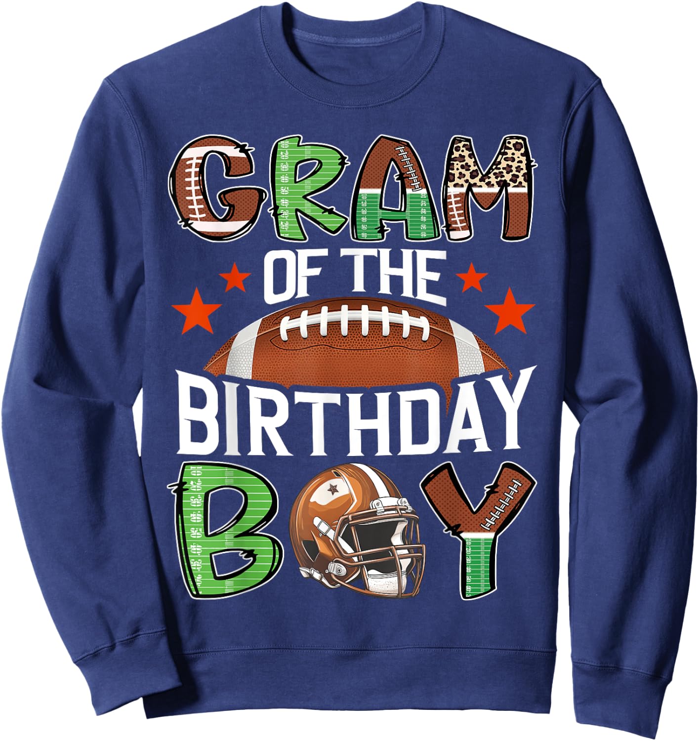 Gram Of The Birthday Boy Game Day Football Sweatshirt - Sweatshirt | Navy