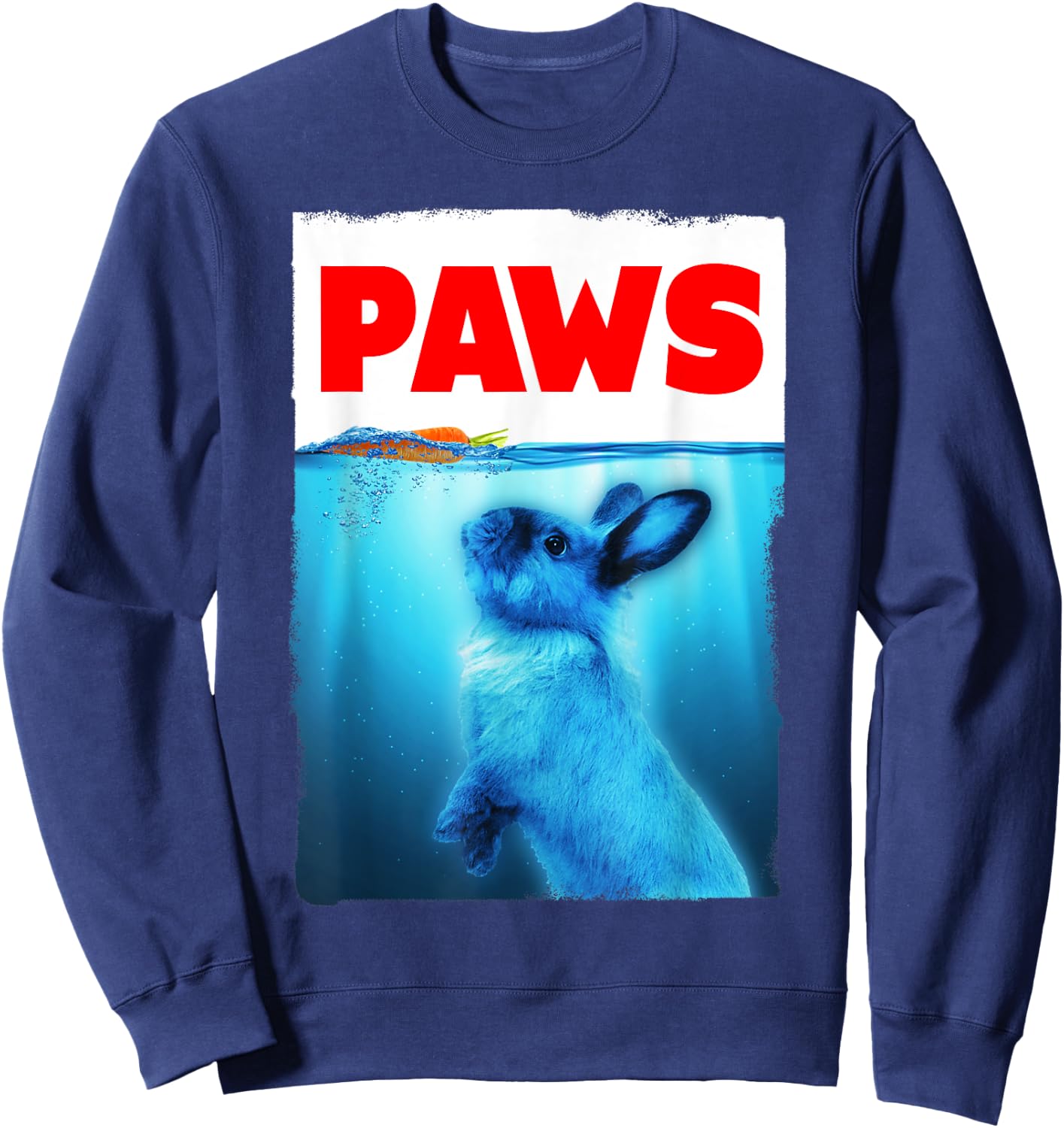 Paws Rabbit Parody Carrot Chaser Sweatshirt - Sweatshirt | Navy