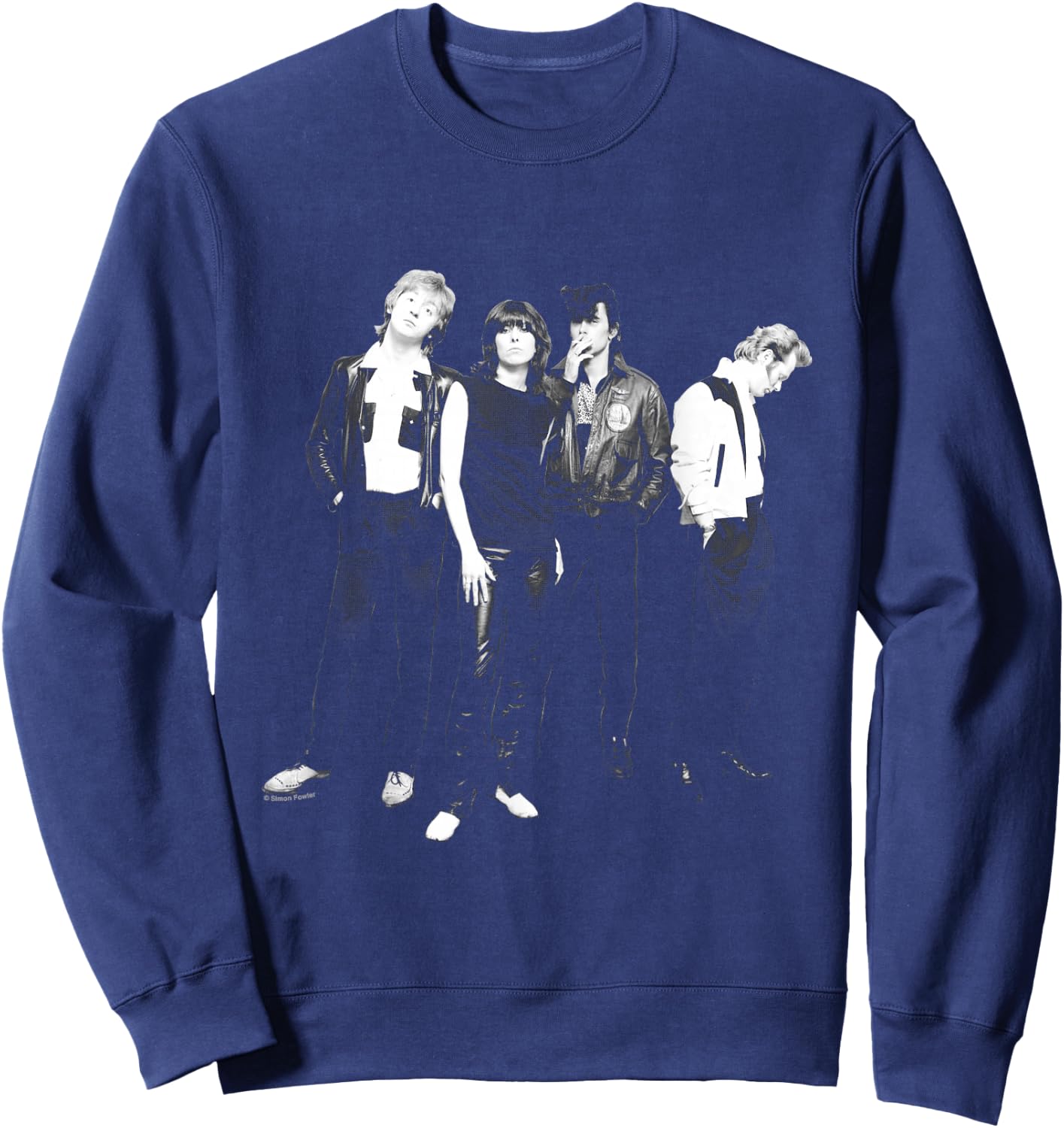 The Pretenders B&W Band Photo By Simon Fowler Sweatshirt - Sweatshirt | Navy