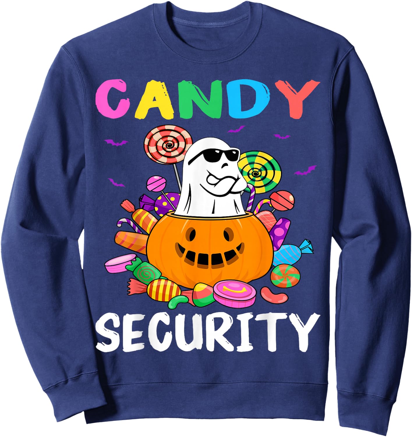 Candy Security Ghost Halloween Costume Sweatshirt - Sweatshirt | Navy