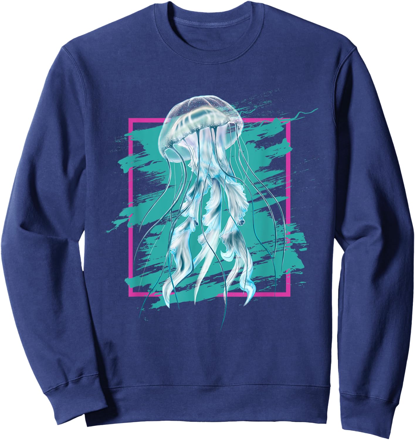 Jellyfish Vintage y2k 90s Aesthetic Retro 2000s Sweatshirt - Sweatshirt | Navy