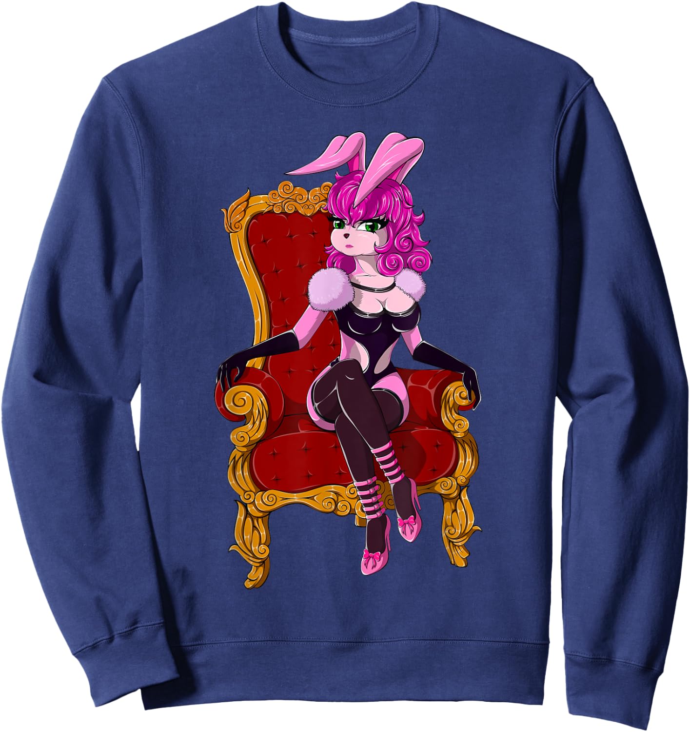 Domina on Throne | BDSM Goddess Mrress Sweatshirt - Sweatshirt | Navy