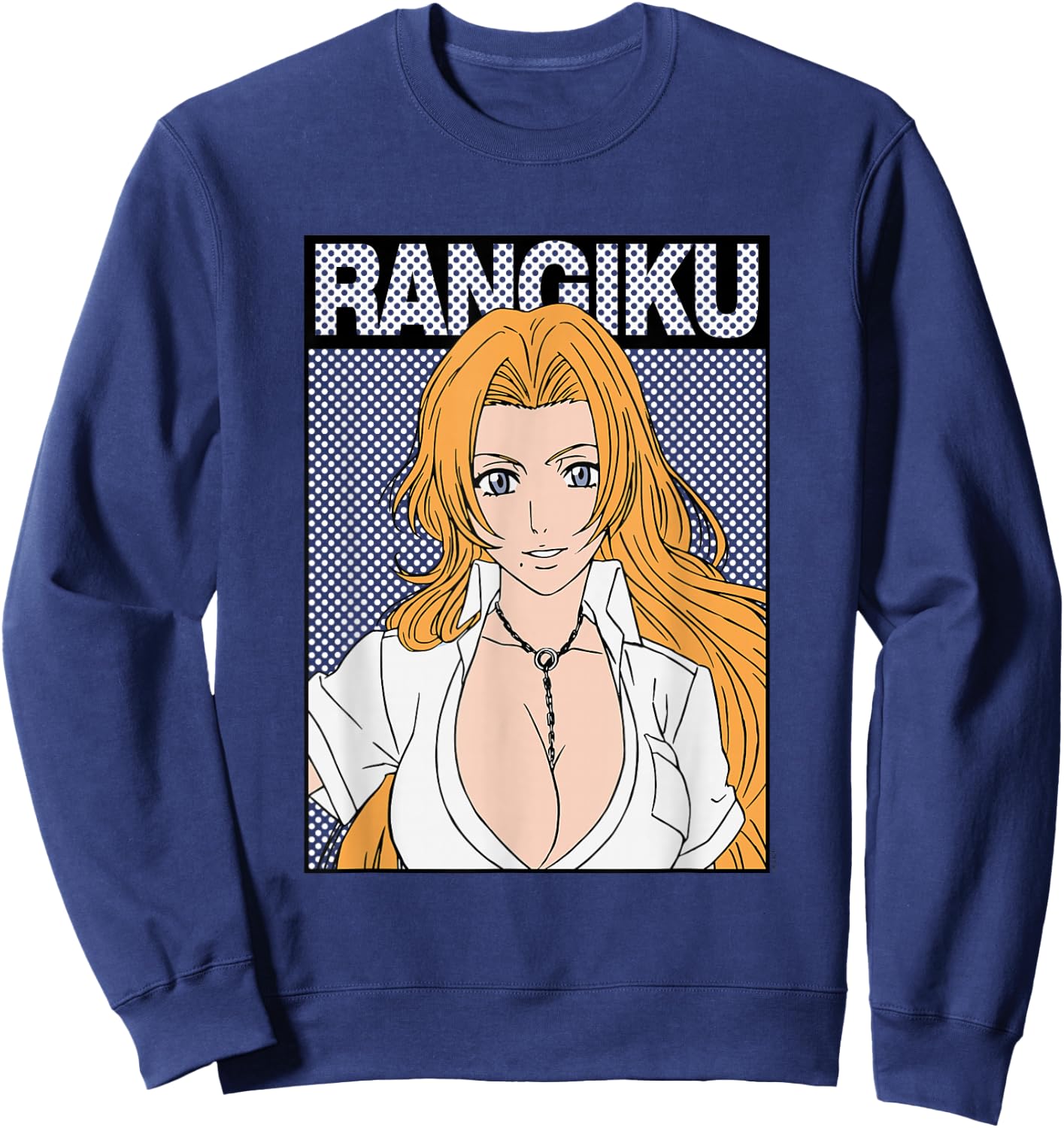 Bleach Rangiku Rectangle Dot Graphic Anime Sweatshirt - Sweatshirt | Navy