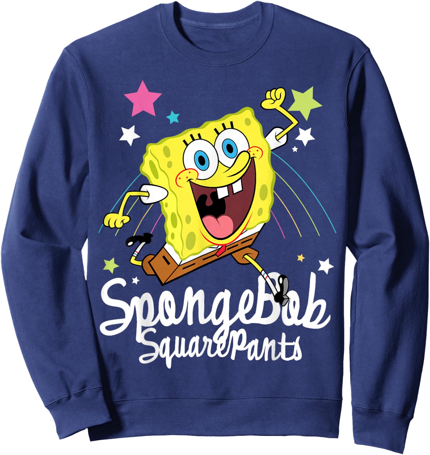 Spongebob Running With Stars Sweatshirt - Sweatshirt | Navy