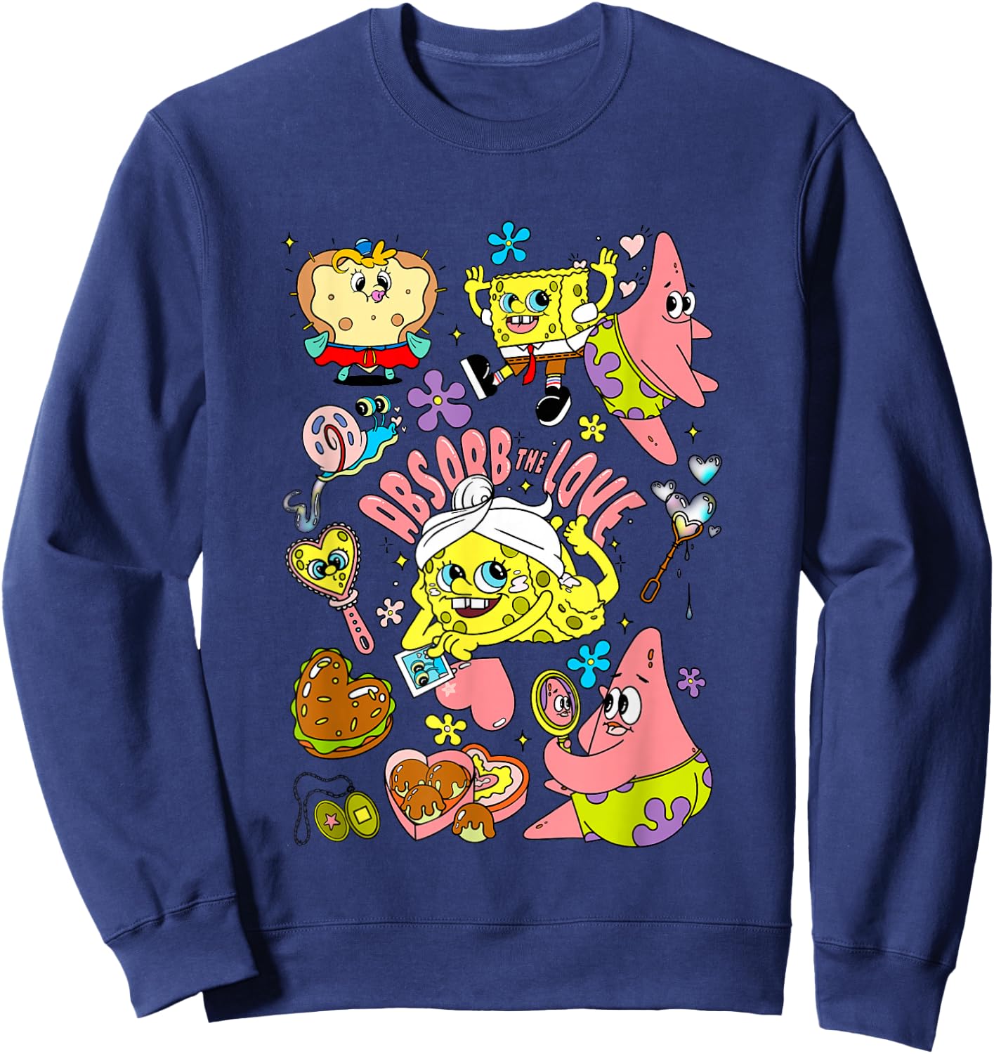 SpongeBob SquarePants Valentine's Day Absorb The Love Sweatshirt - Sweatshirt | Navy