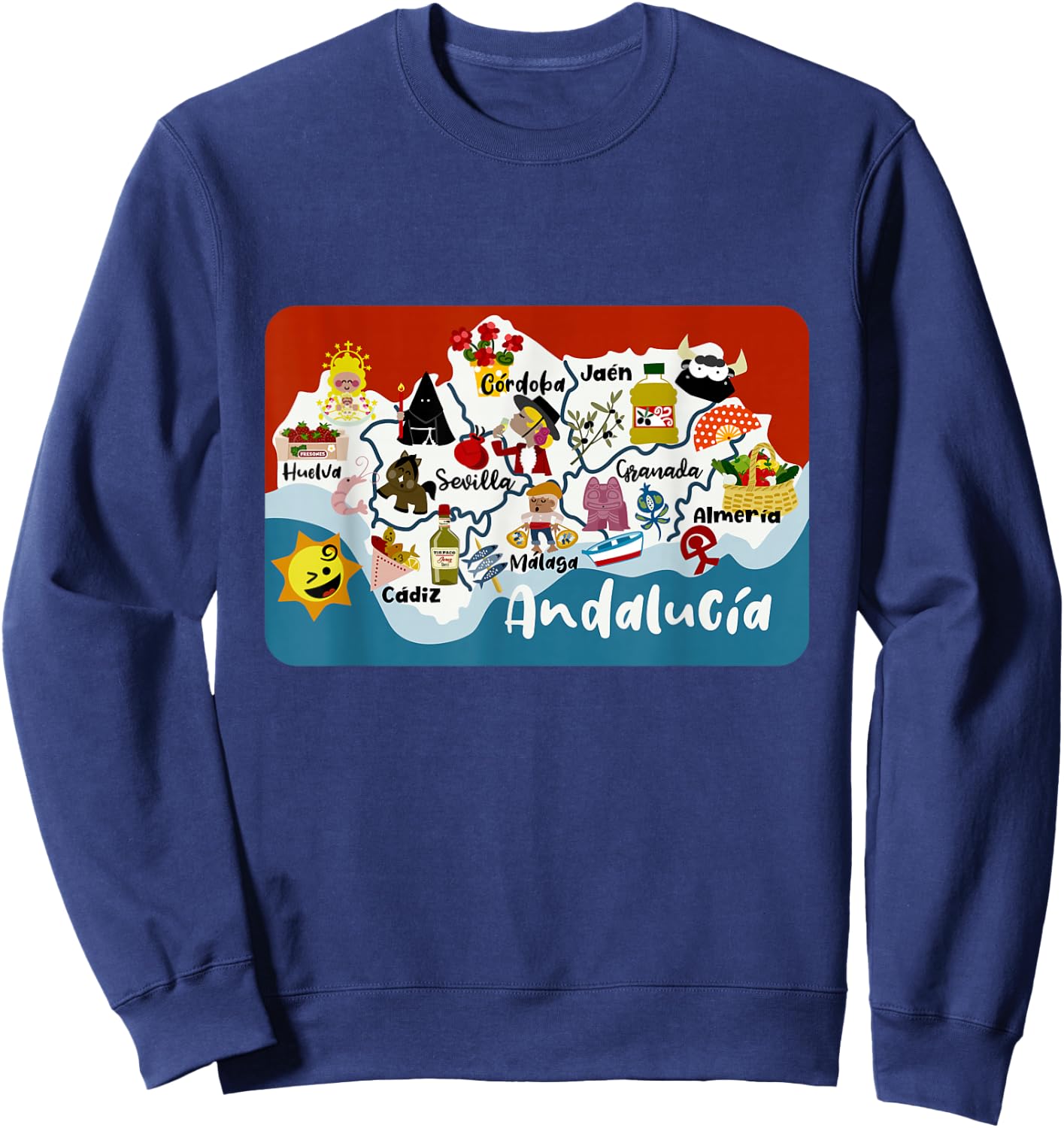Map of Andalusia Sweatshirt - Sweatshirt | Navy
