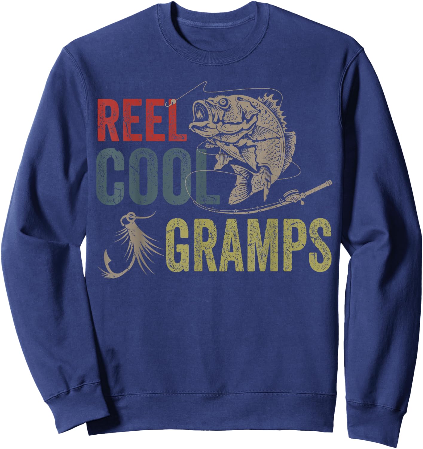 Reel Cool Gramps Fishing Father's Day Gift Sweatshirt - Sweatshirt | Navy