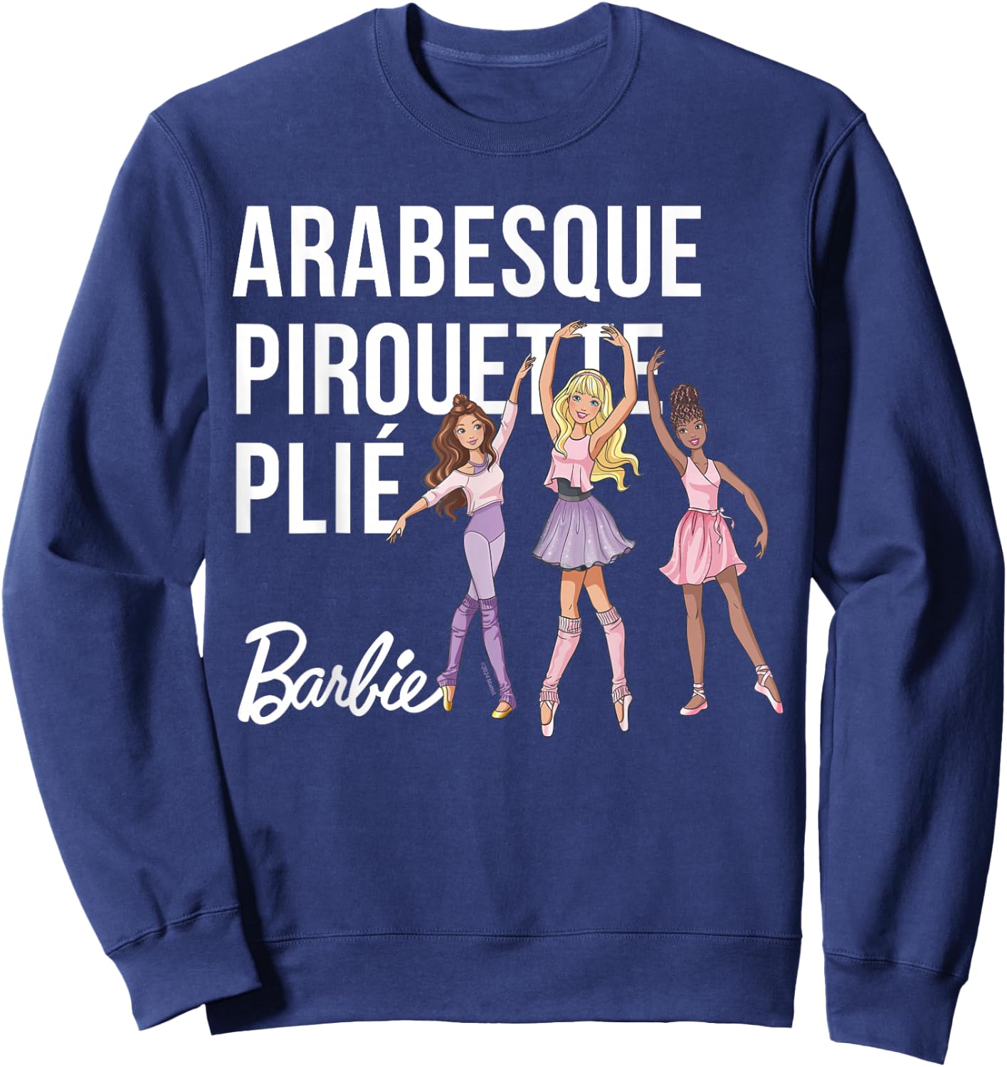 Barbie - Barbie Ballet Arabesque, Pirouette, Plié Sweatshirt - Sweatshirt | Navy