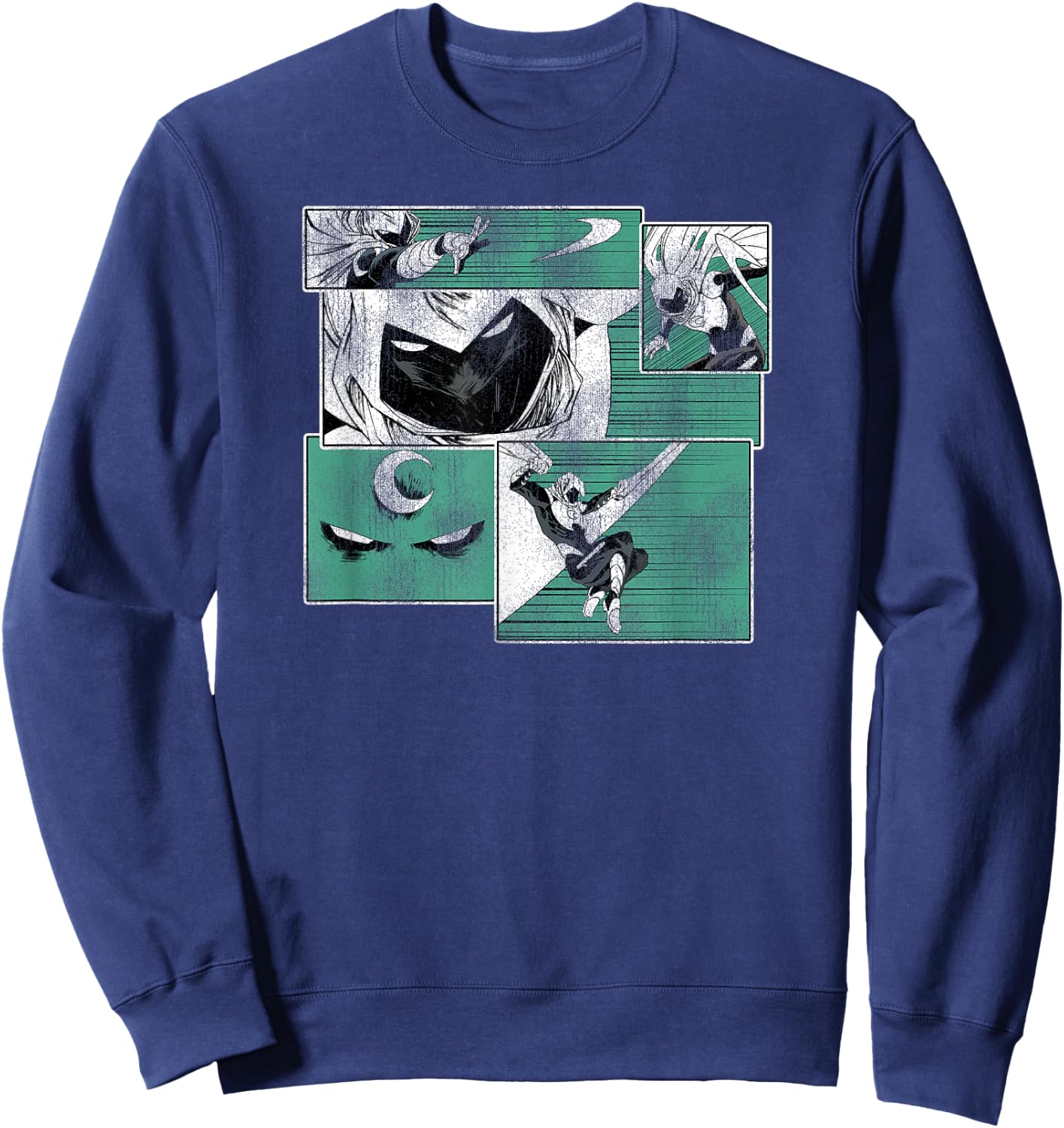 Marvel Moon Knight Graphic Comic Panels Sweatshirt - Sweatshirt | Navy