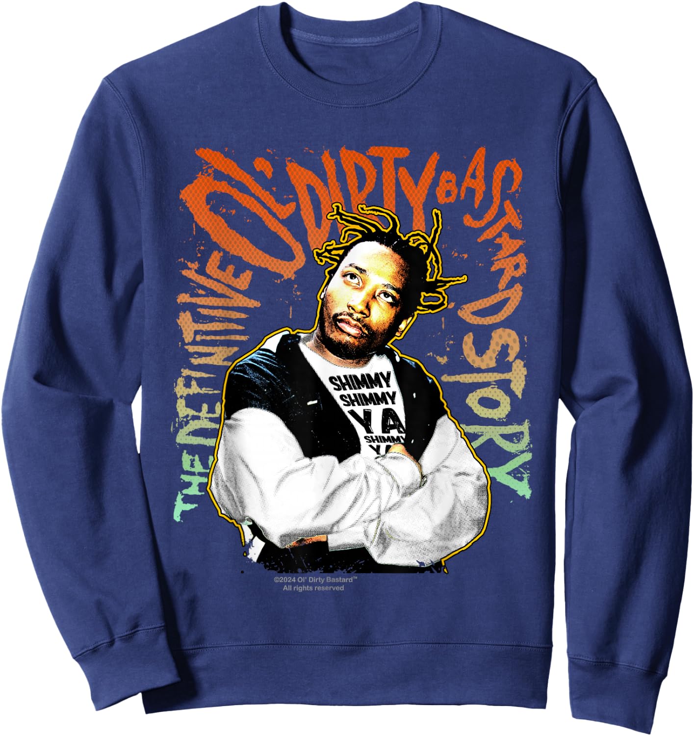 ODB Ol Dirty Ba--ard Shimmy Ya Retro 90s Hip Hop Rap Style Sweatshirt - Sweatshirt | Navy