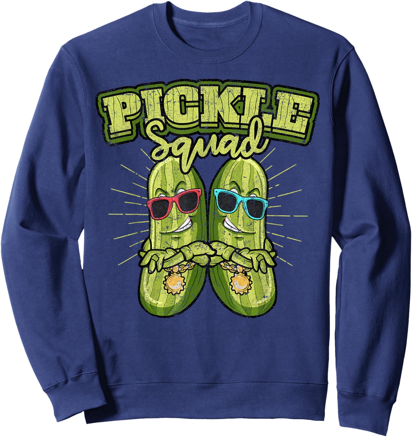 Pickle Squad Cucumber Dill Pickles Funny Pickle Sweatshirt - Sweatshirt | Navy