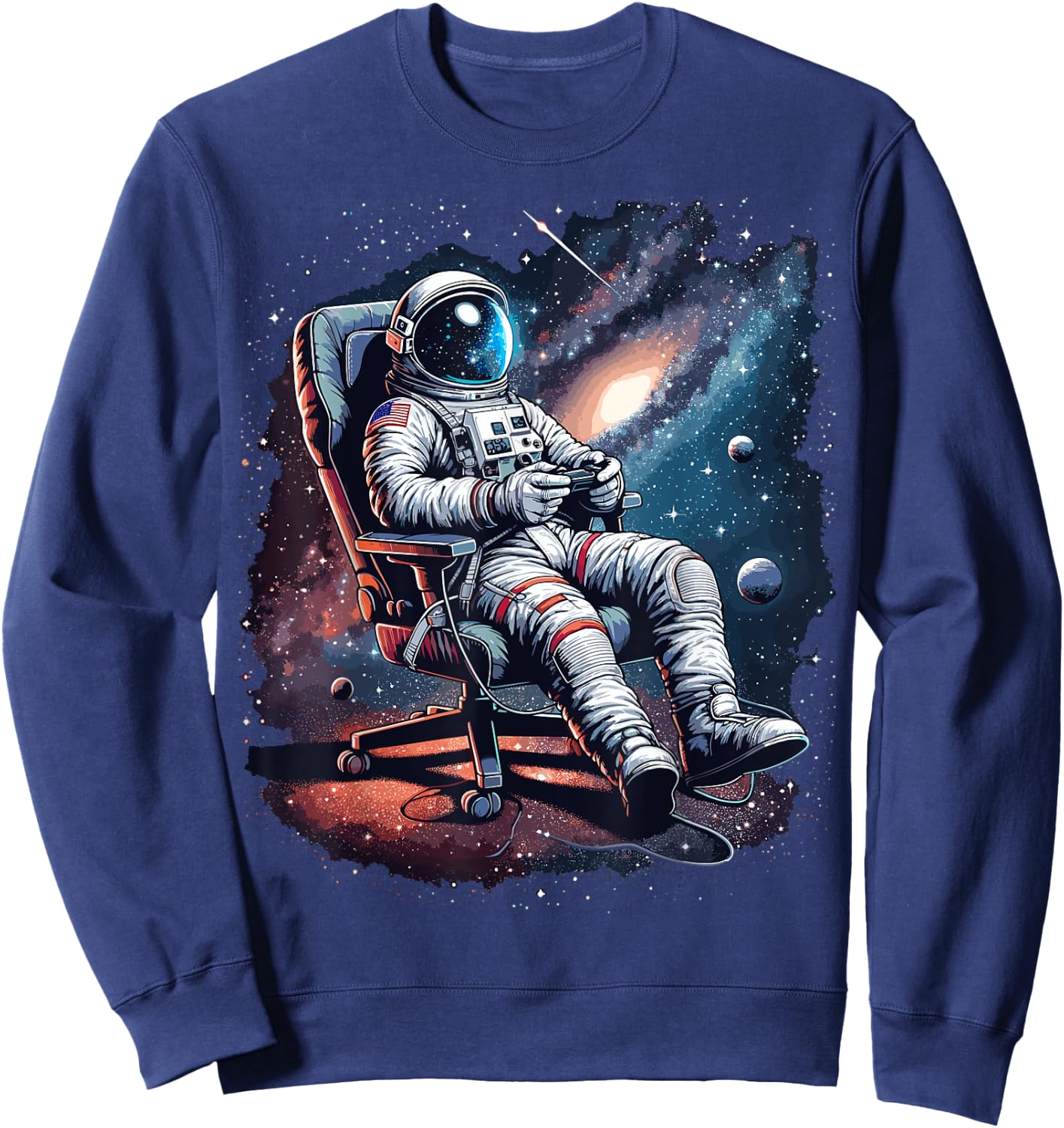Space Astronaut Gaming System Planets Astronaut Gamer Sweatshirt - Sweatshirt | Navy