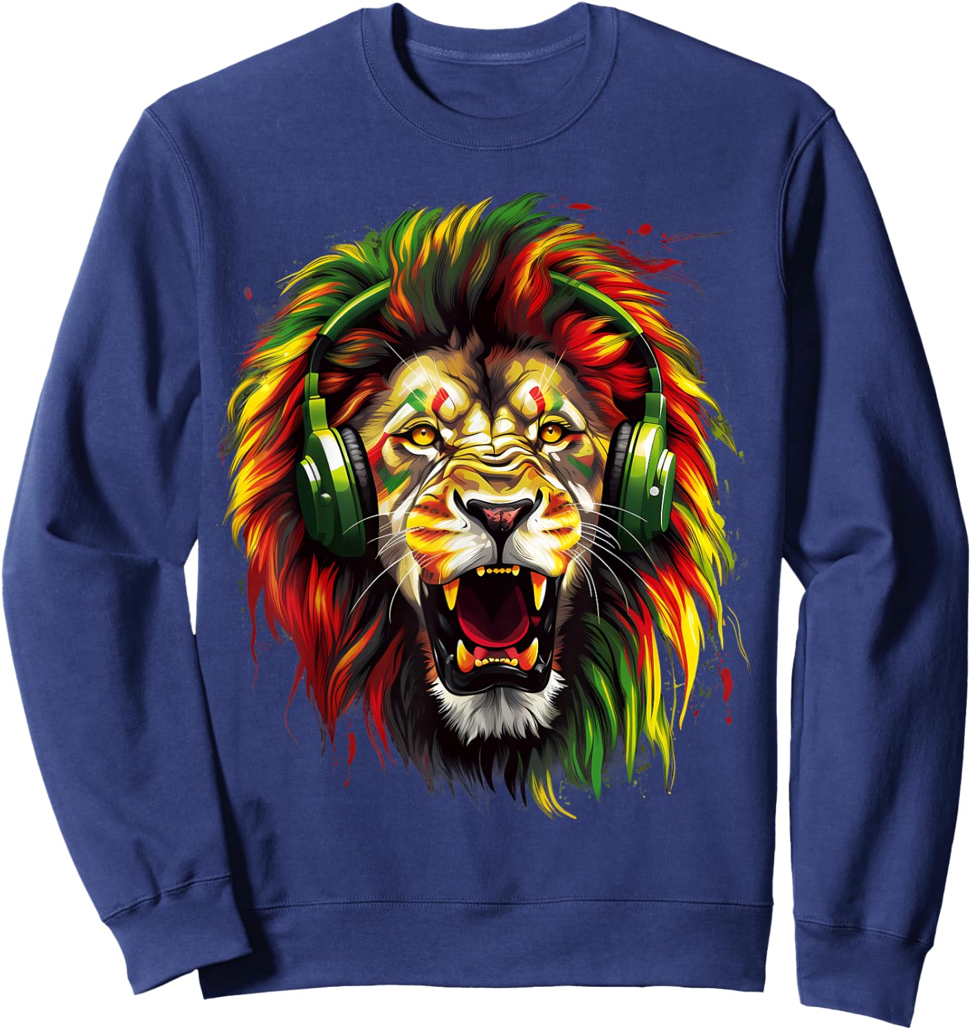 Rasta Reggae Lion Rastafari Reggae Music Jamaica Rasta Pride Sweatshirt - Sweatshirt | Navy