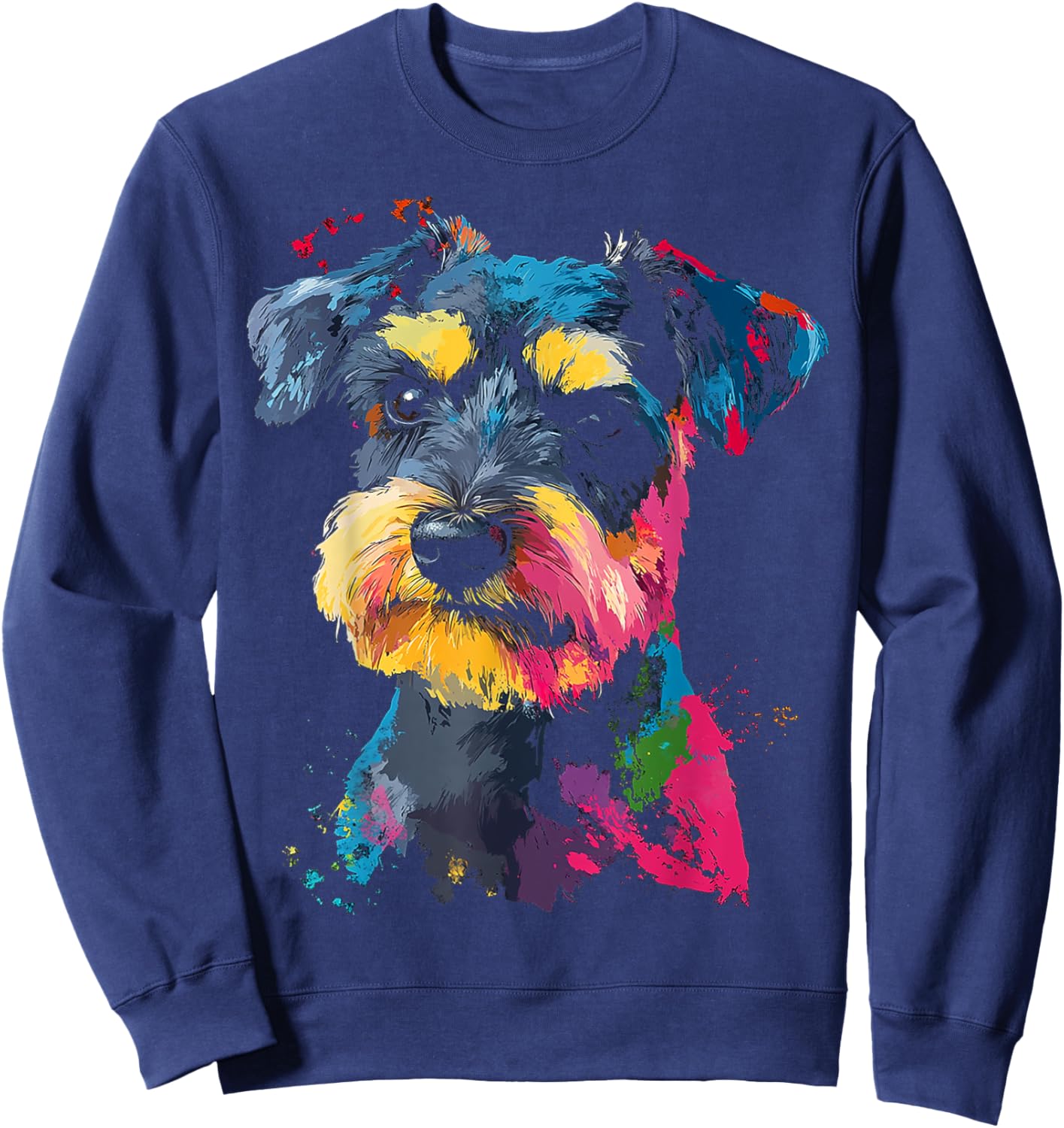 Schnauzer Dog Motif Pet Art Schnauzer Sweatshirt - Sweatshirt | Navy
