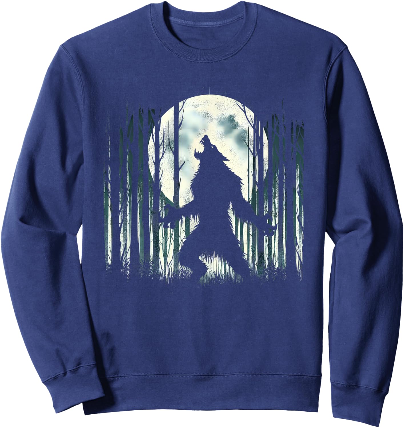 Werewolf Howling At Full Moon - Alpha Wolf Meme Literally Me Sweatshirt - Sweatshirt | Navy
