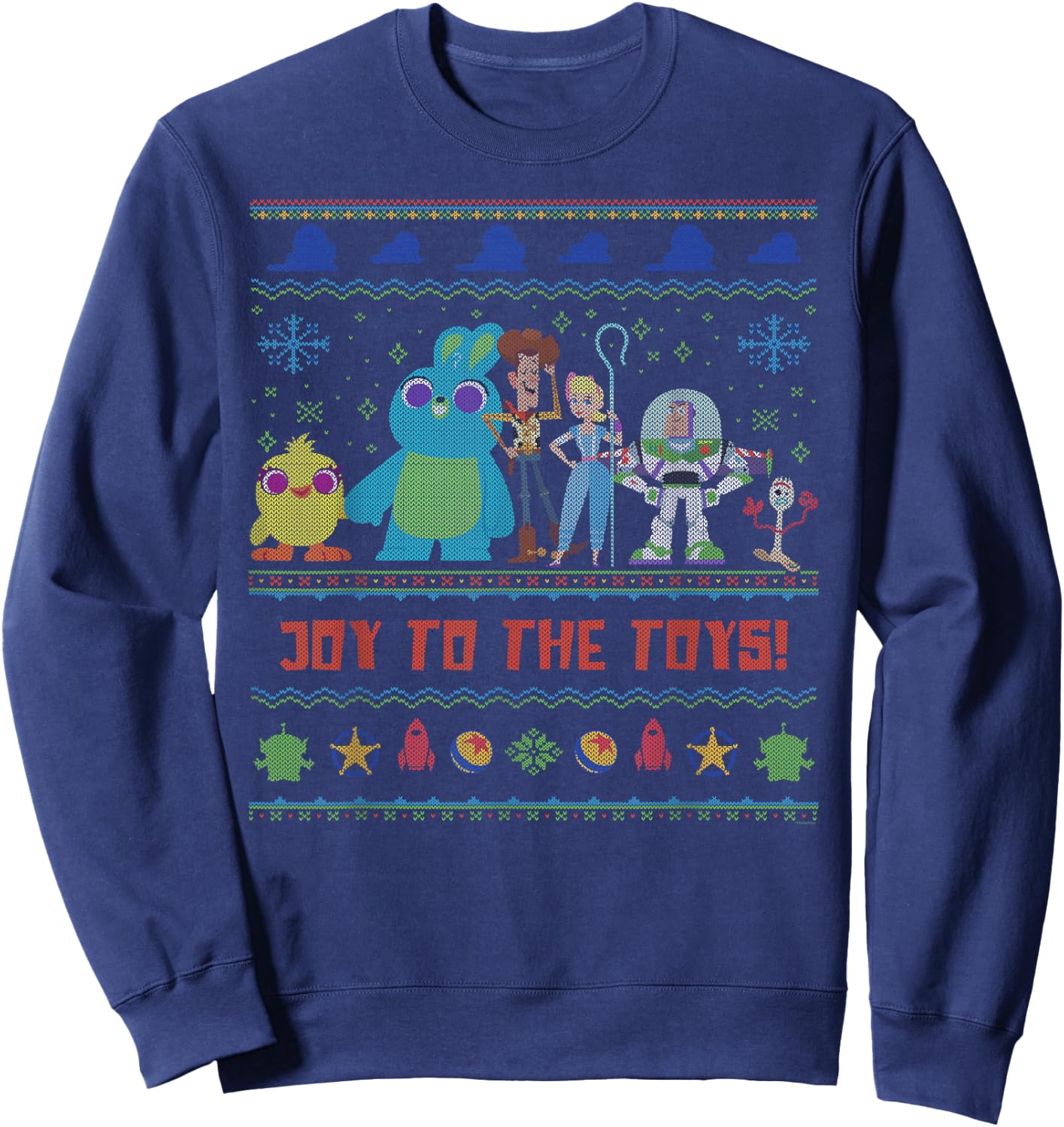 Disney PIXAR Joy to the Toy Story 4 Ugly Christmas Sweater Sweatshirt - Sweatshirt | Navy