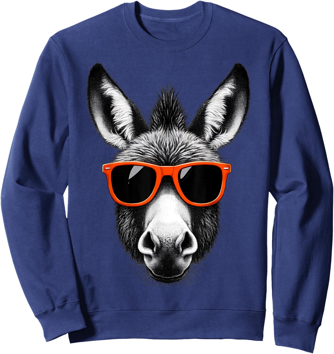Cool Mule Wearing Sunglasses Graphic Art Sweatshirt - Sweatshirt | Navy