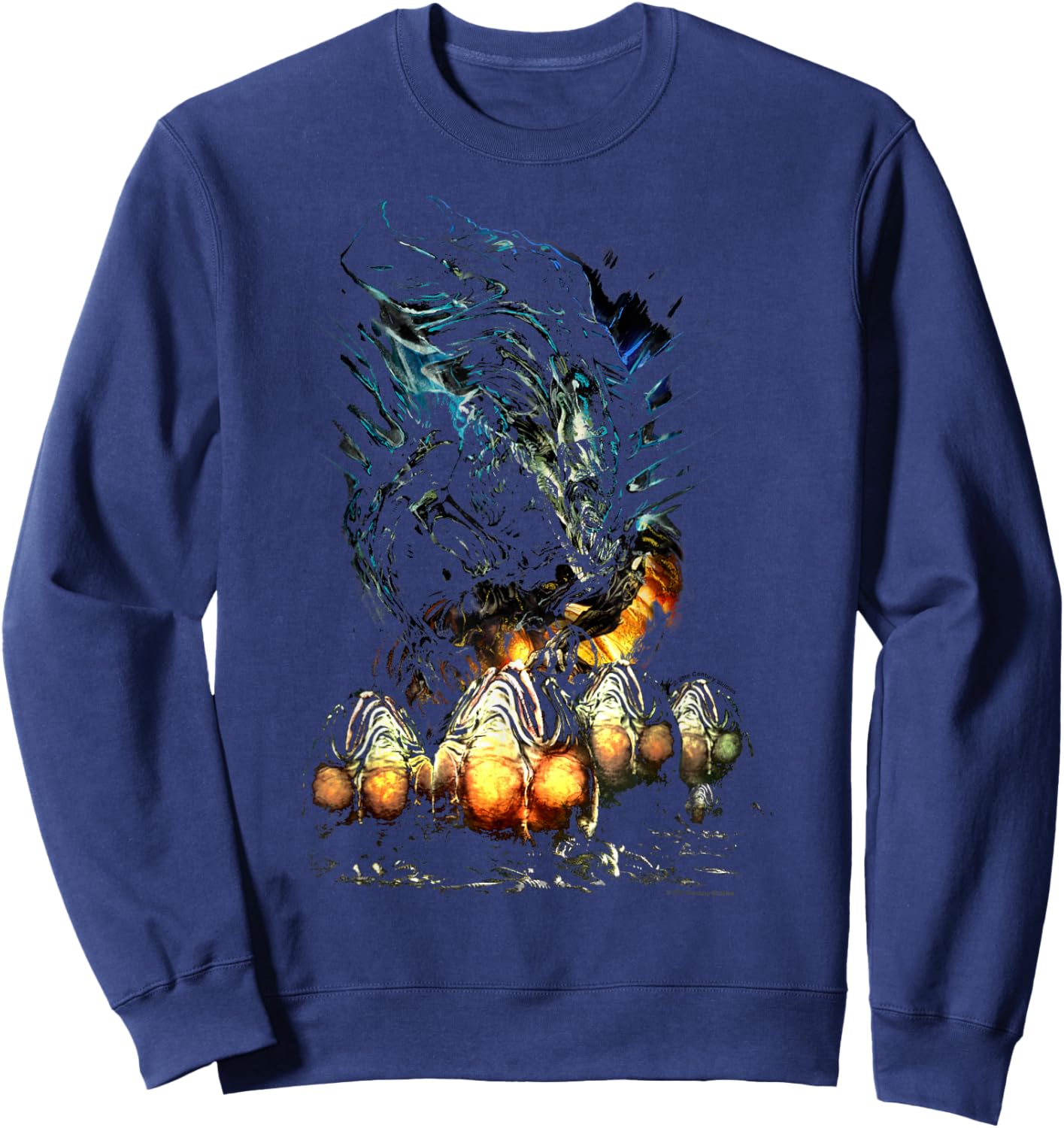 Aliens Iconic Epic Xenomorph XX121 And Eggs Big Chest Poster Sweatshirt - Sweatshirt | Navy
