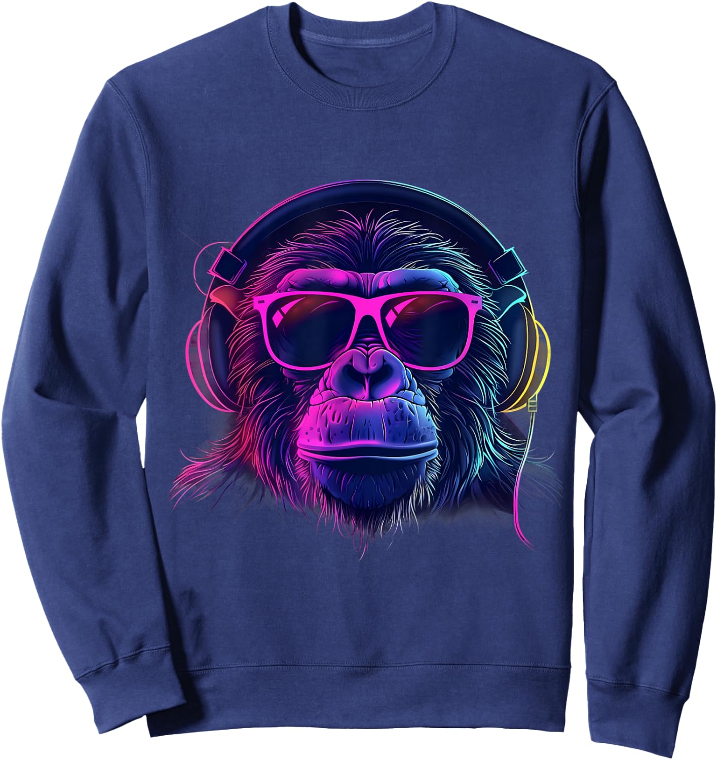 Monkey DJ Beatmaker Techno Music Headphones House Music Sweatshirt - Sweatshirt | Navy