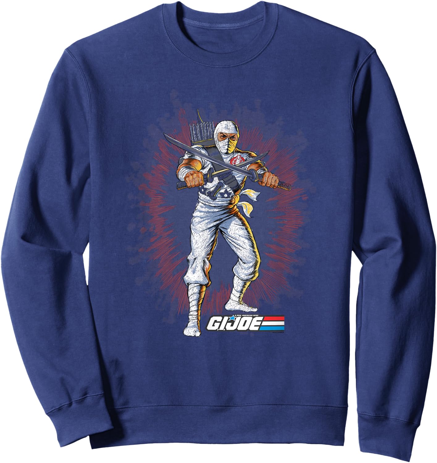 G.I. Joe Storm Shadow Action Pose Vintage Portrait Sweatshirt - Sweatshirt | Navy