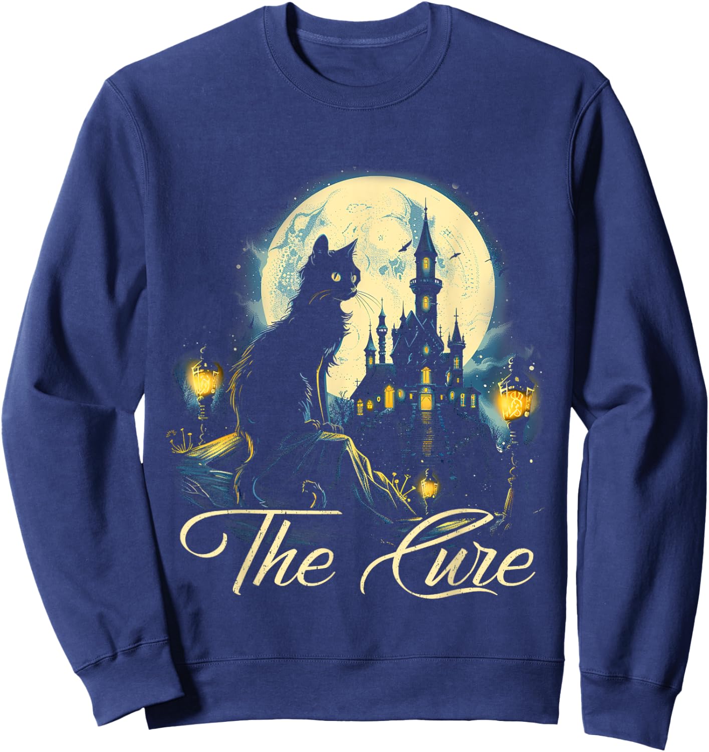 Cures Vintage Art Lovely Animal Musician Funny Outfits Cats Sweatshirt - Sweatshirt | Navy