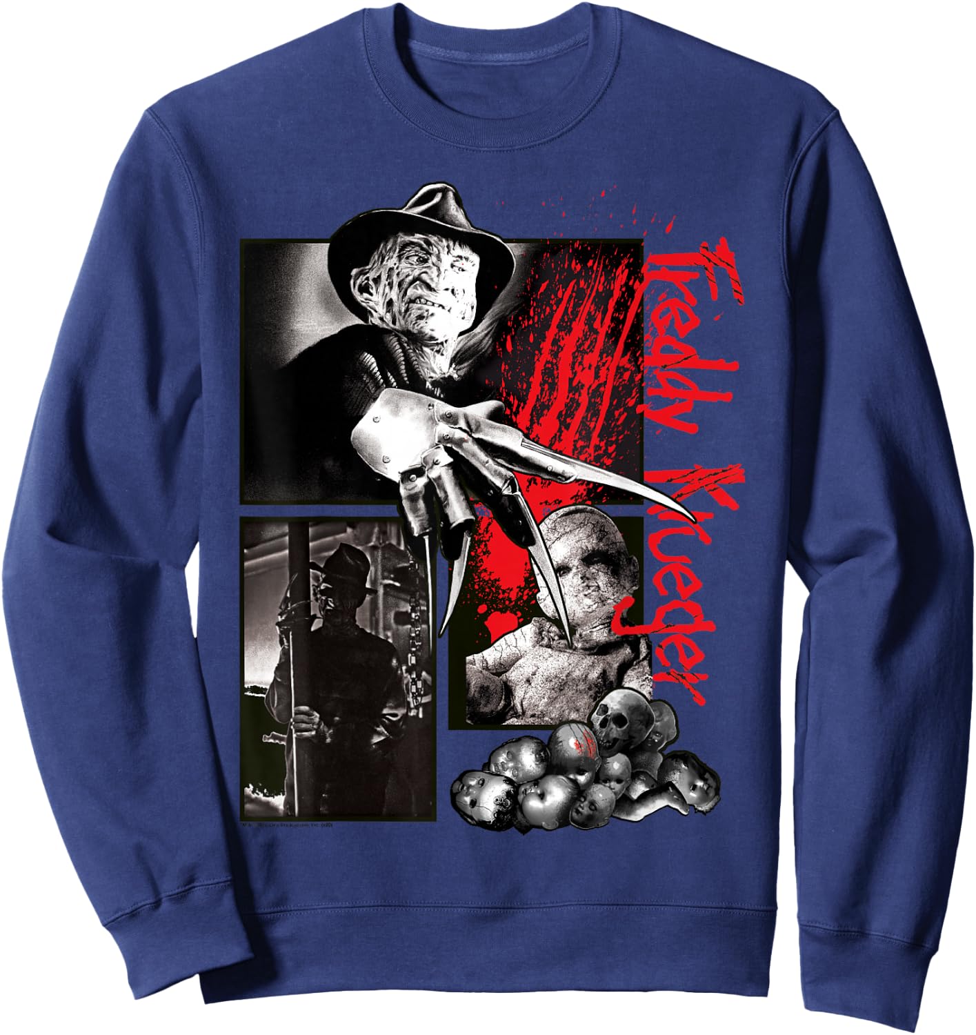 A Nightmare On Elm Street Freddy Krueger Panels Sweatshirt - Sweatshirt | Navy