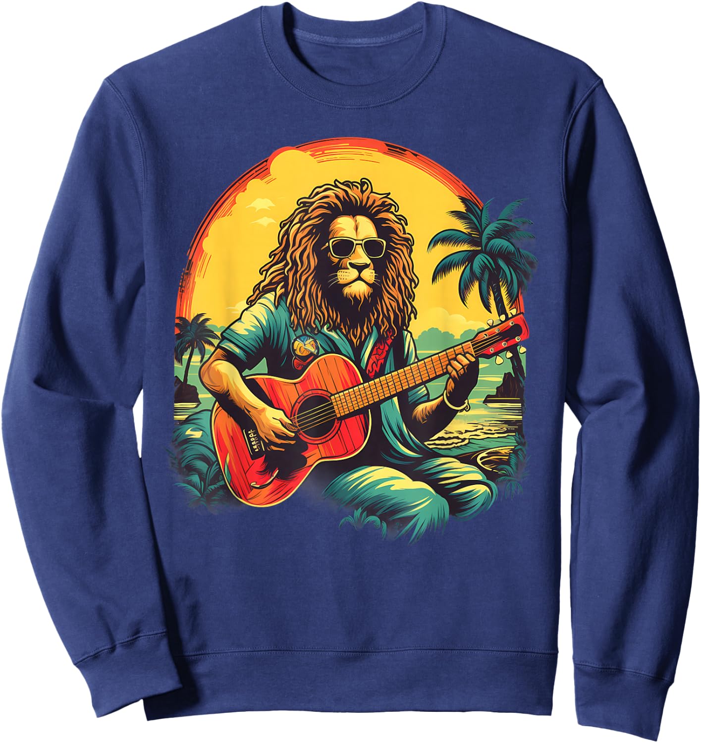 Rastafarian Pride Rasta Reggae Lion Reggae Music Hippie Sweatshirt - Sweatshirt | Navy