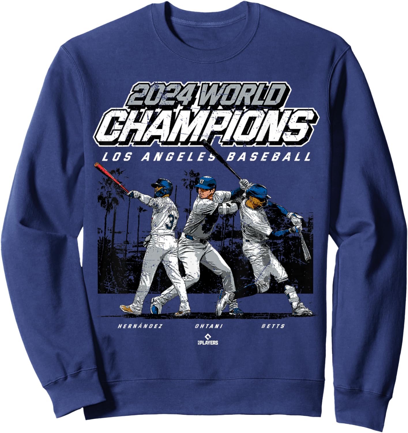 2024 Los Angeles World Champions Ohtani, Betts & Hernández Sweatshirt - Sweatshirt | Navy