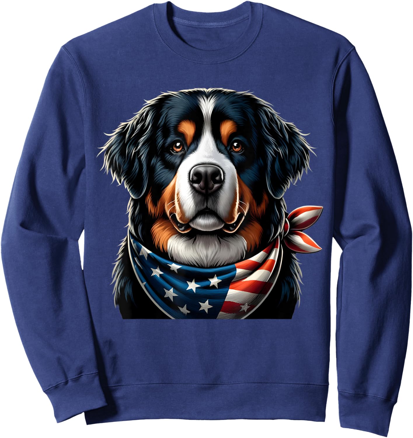 Bernese Mountain dog usa american flag Sweatshirt - Sweatshirt | Navy