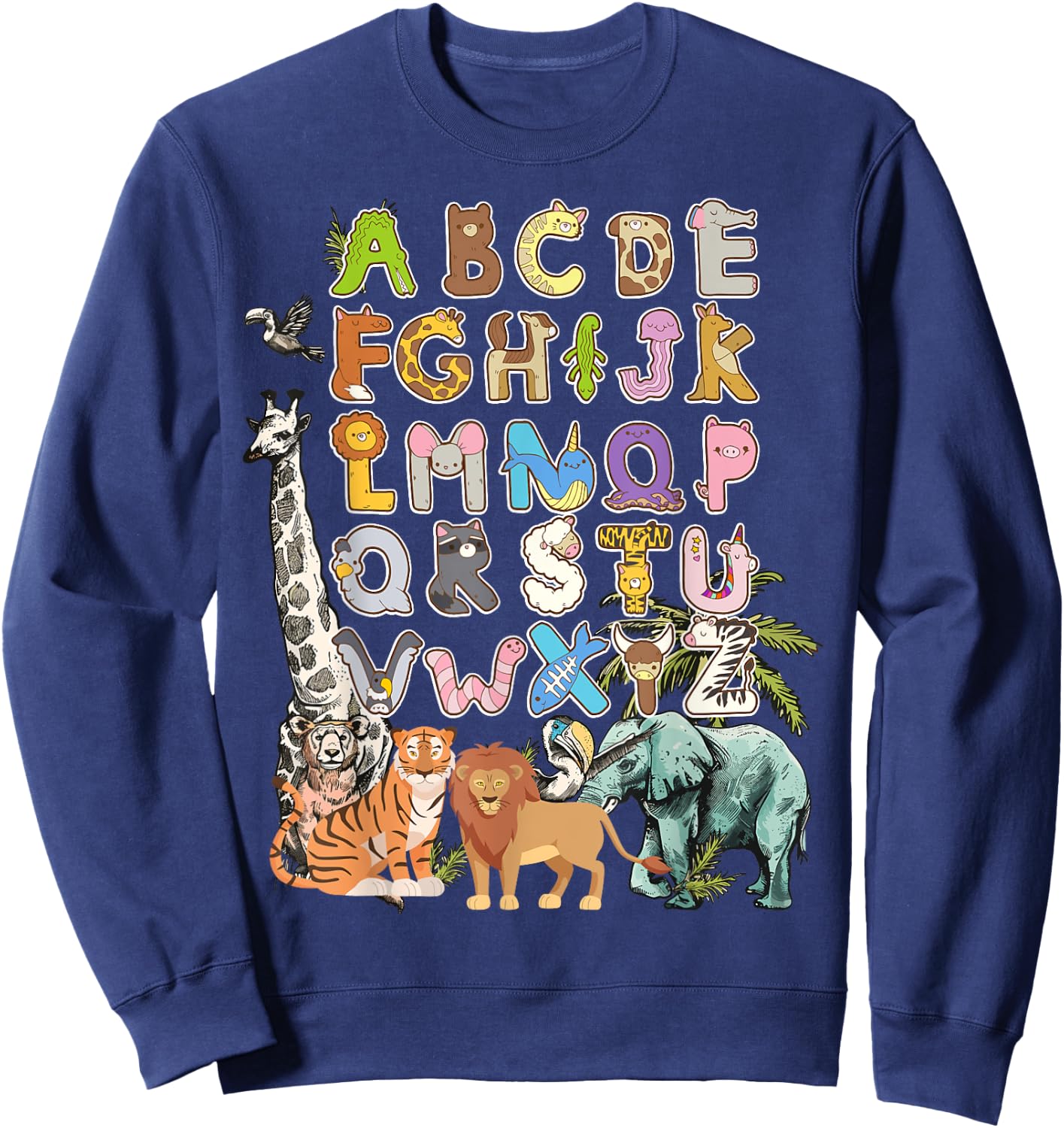 Forest Animals & Jungle Animal Idea For Kids & Animal Themed Sweatshirt - Sweatshirt | Navy