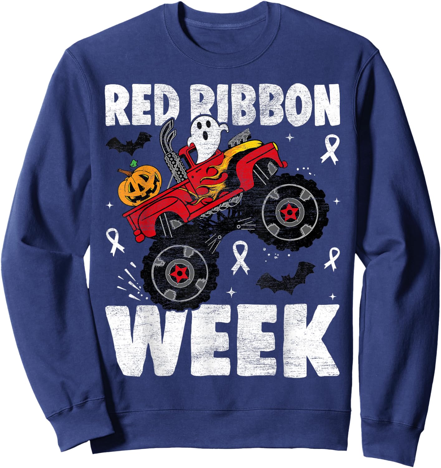 Red Ribbon Week Awareness Halloween Women Men Toddler Kids Sweatshirt - Sweatshirt | Navy