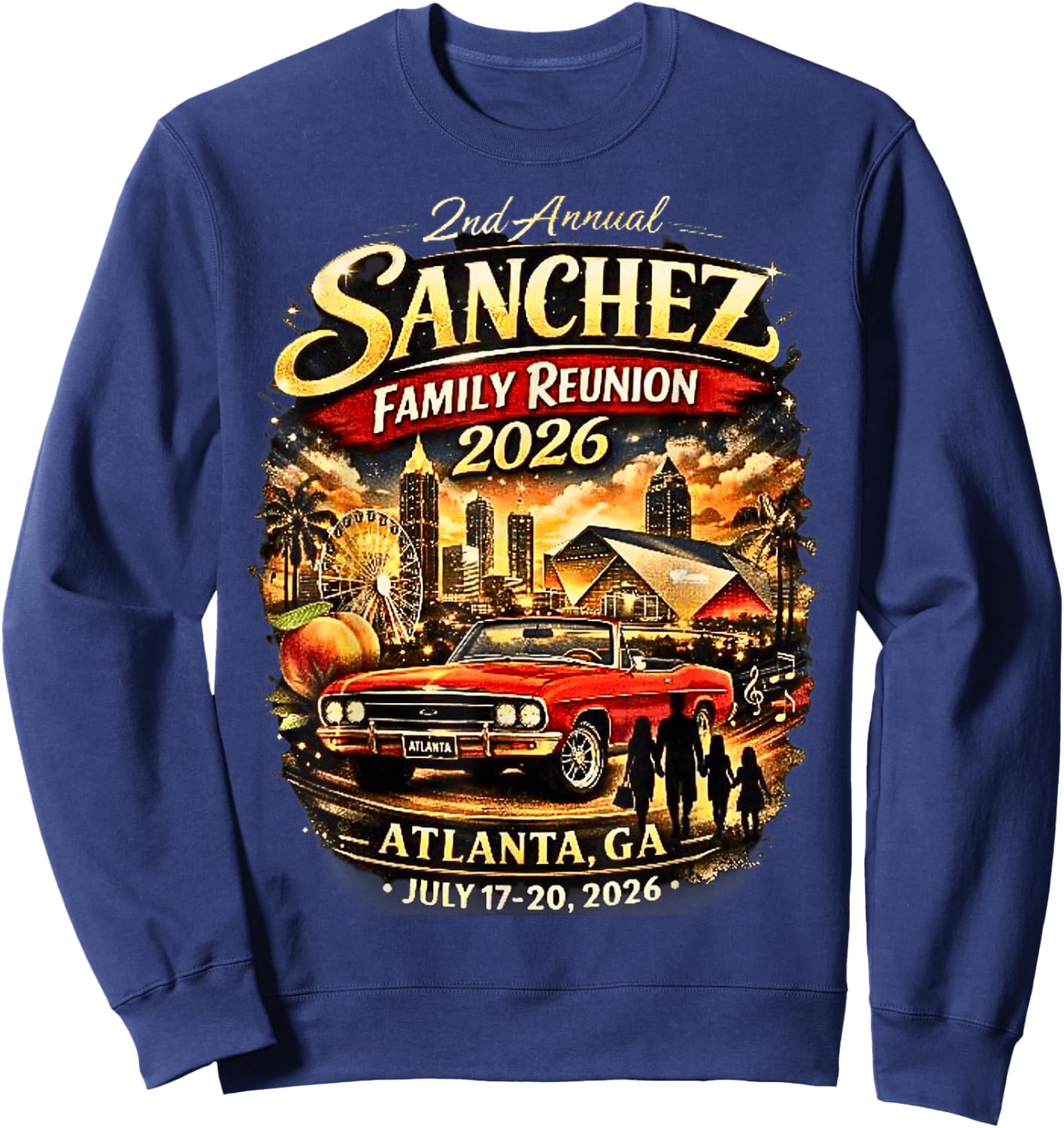 2nd Annual Sanchez Family Reunion 2026 Sweatshirt - Sweatshirt | Navy
